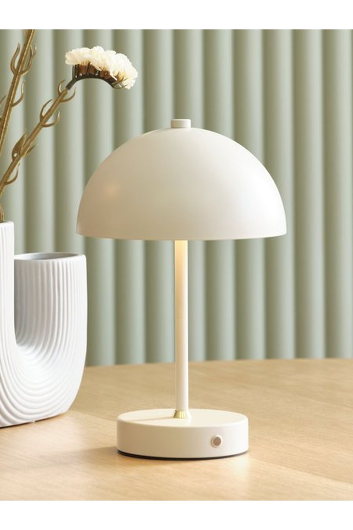 KENT Pilli masa lambası KENT Ø16xY25cm gri dokunmatik ve zamanlayıcılı
