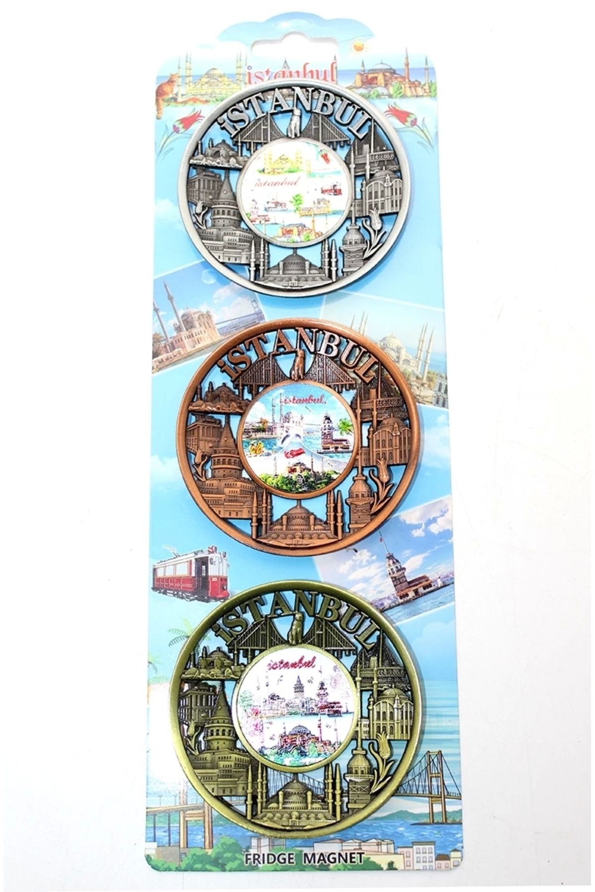 YNT İthalat İstanbul Temalı Metal Magnet 3'lü Set Alk2891