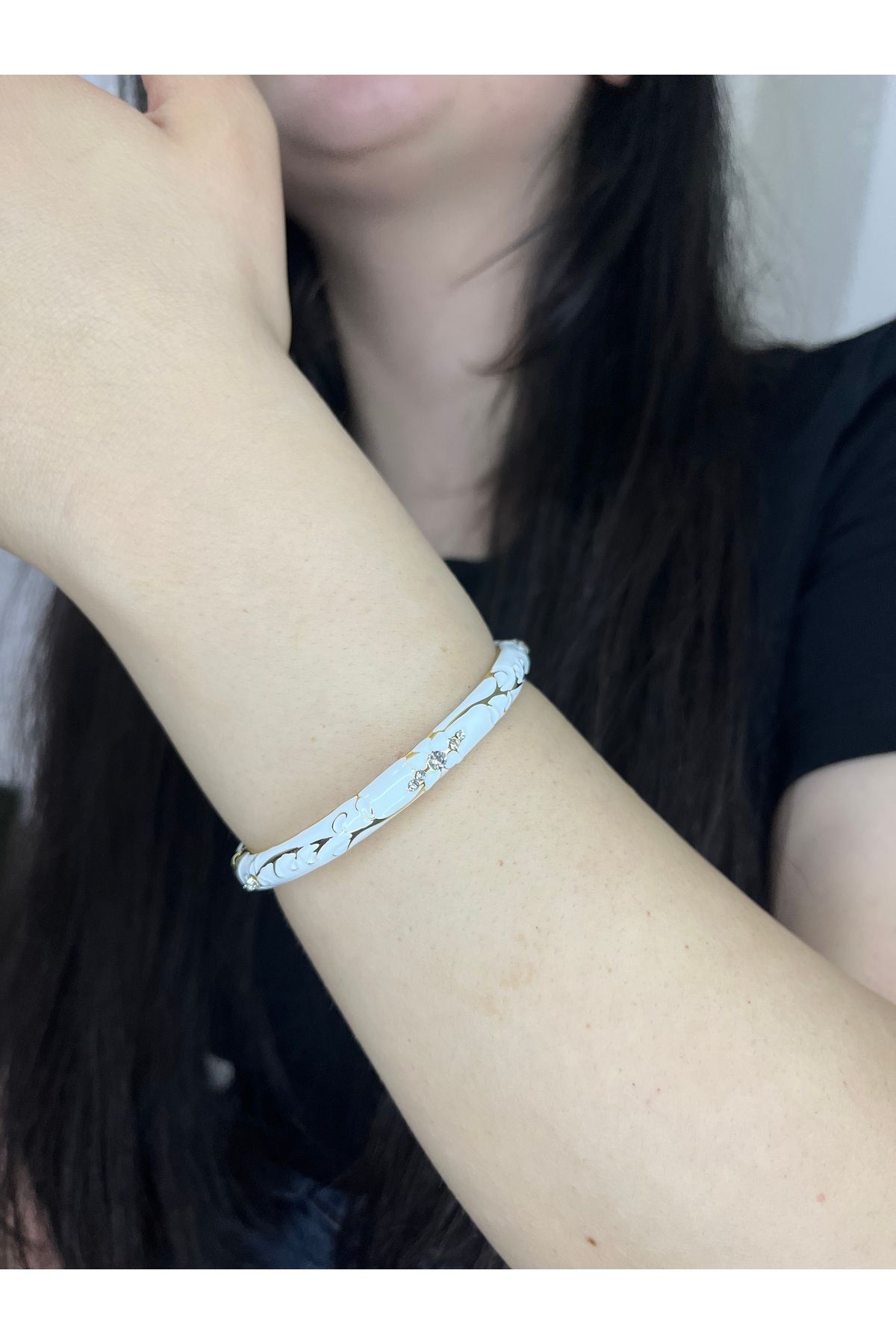 HNG JEWELRY Renkli Desenli Tasarım Kelepçe Bilezik