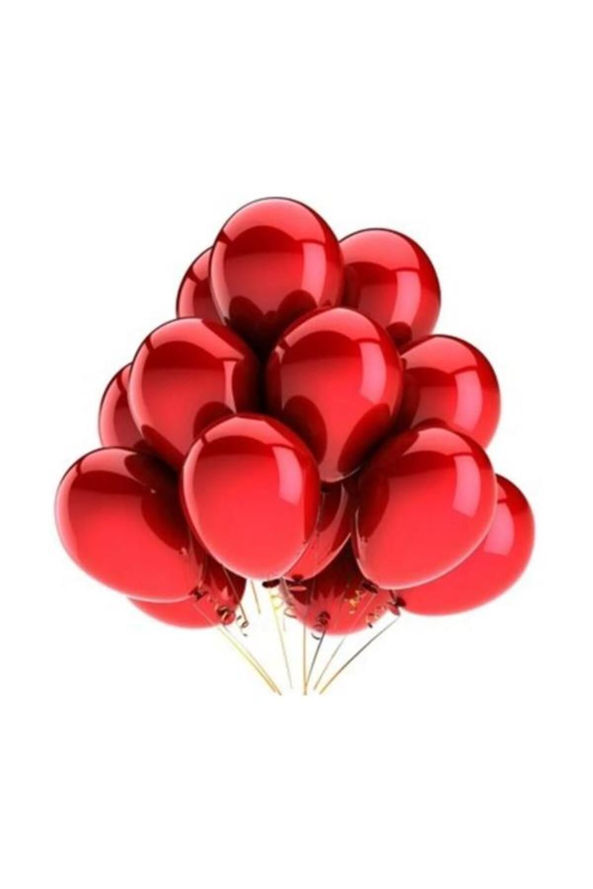 Onay Store 20 Adet Metalik Kırmızı Balon - Doğum Günü Konsepti - Parti Malzemeleri - Bride To Be Malzemeleri