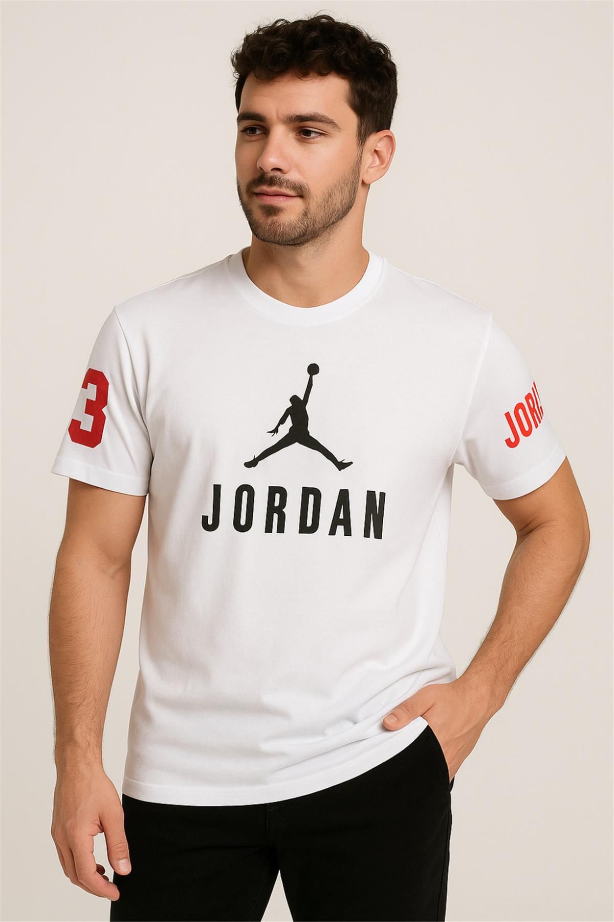 JORDANS JORDON BASKILI T-SHİRT BEYAZ