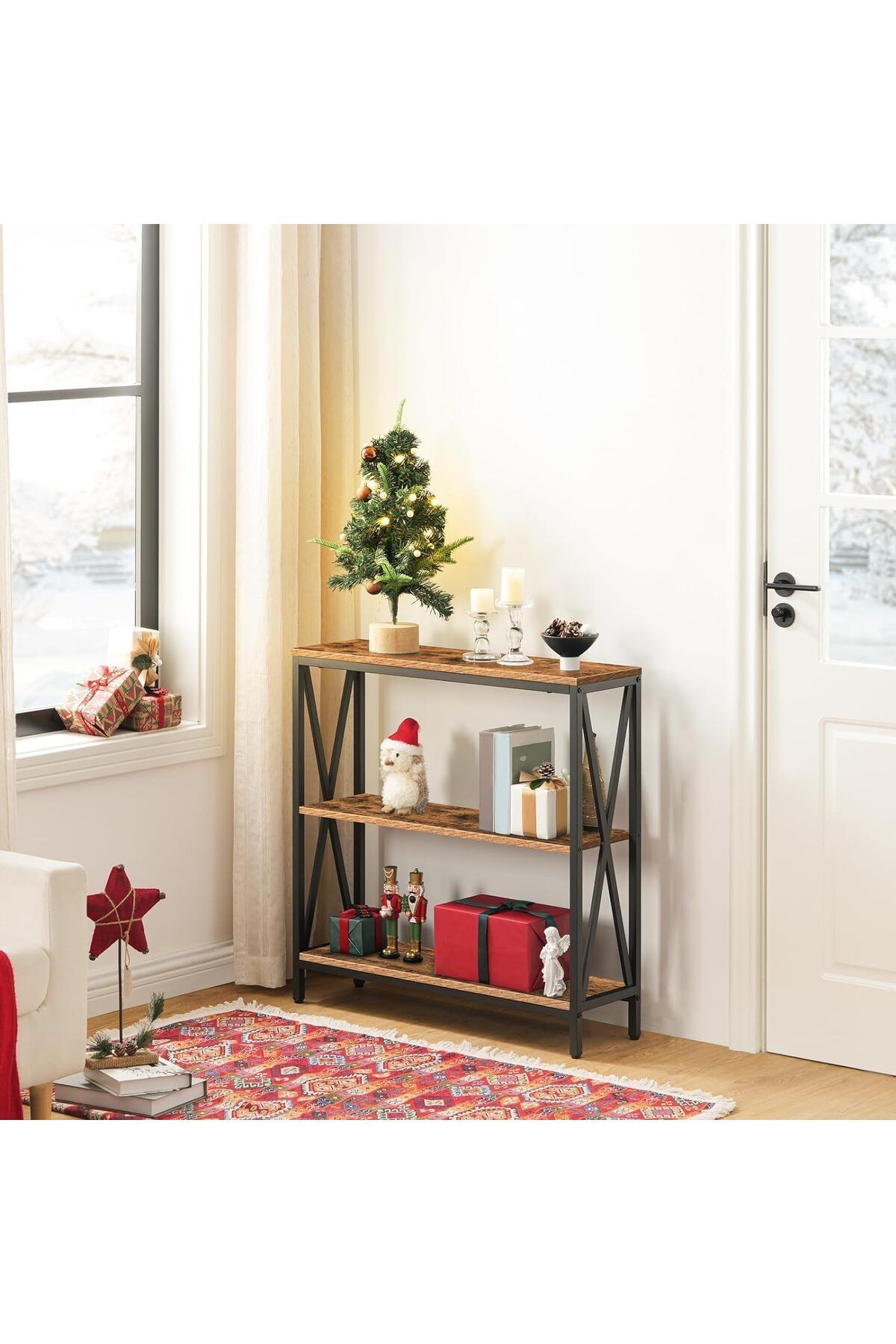 Generic-Wooden console table, modern multipurpose entryway table 2