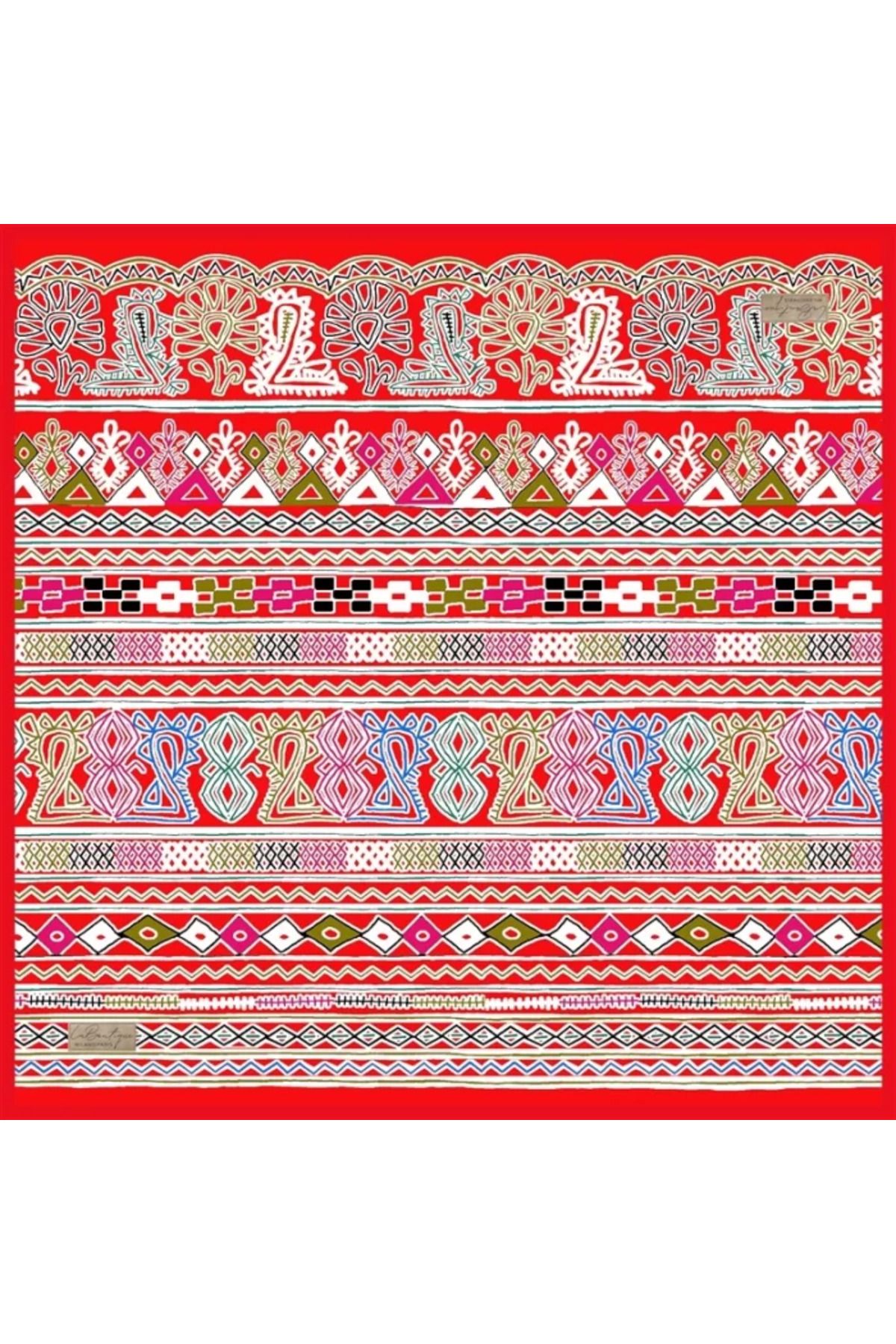 LA BOUTIQUE GÜZ | YAZ SERİNLİĞİ EŞARP 2414 90 x 90 Kırmızı - 02