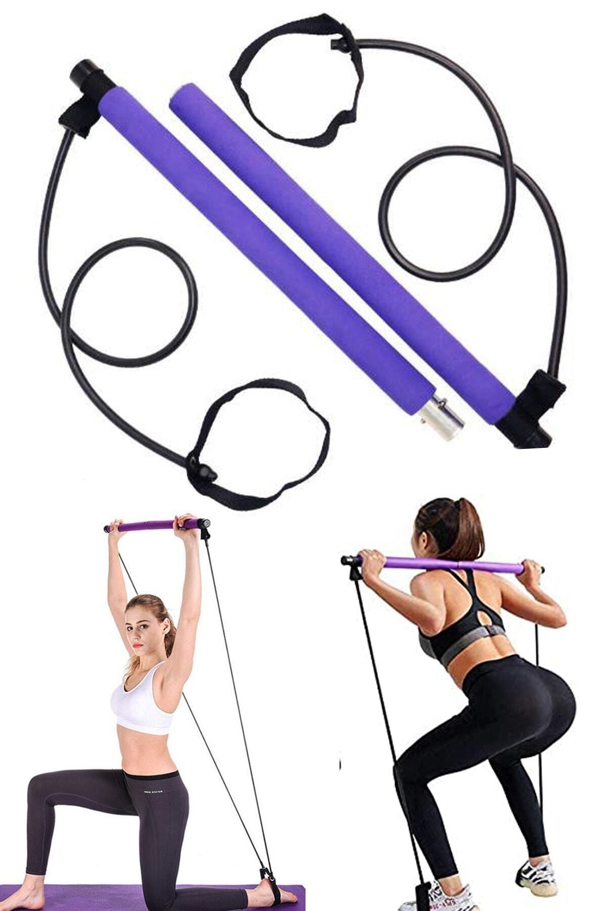SerenityHaven Portable Pilates Studio Jimnastik Egzersiz Çubuğu Pilates Direnç Lastiği