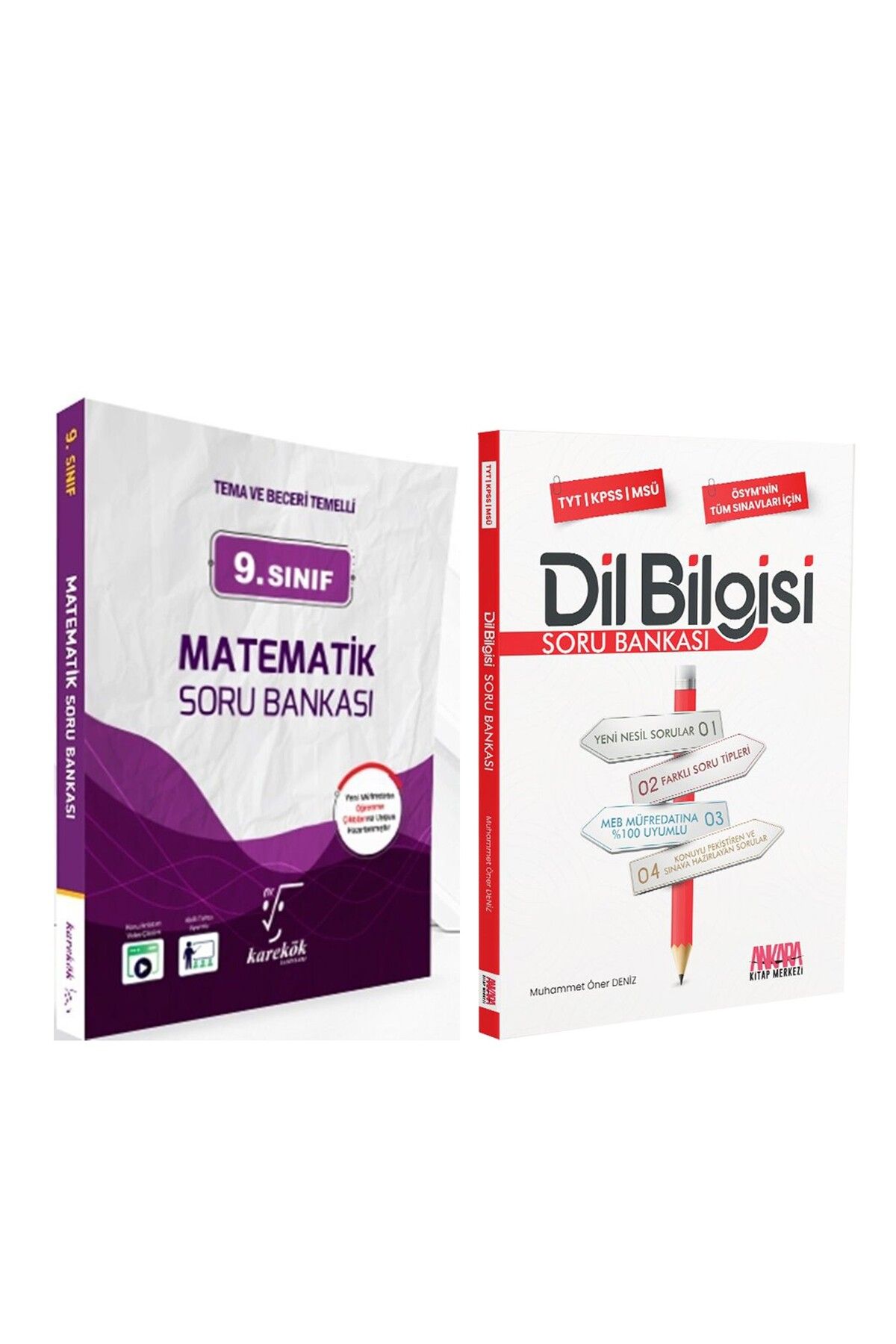 Ankara Kitap Merkezi Karekök Yayınları 9. Sınıf Matematik ve AKM Dil Bilgisi Soru Bankası Seti 2 Kitap