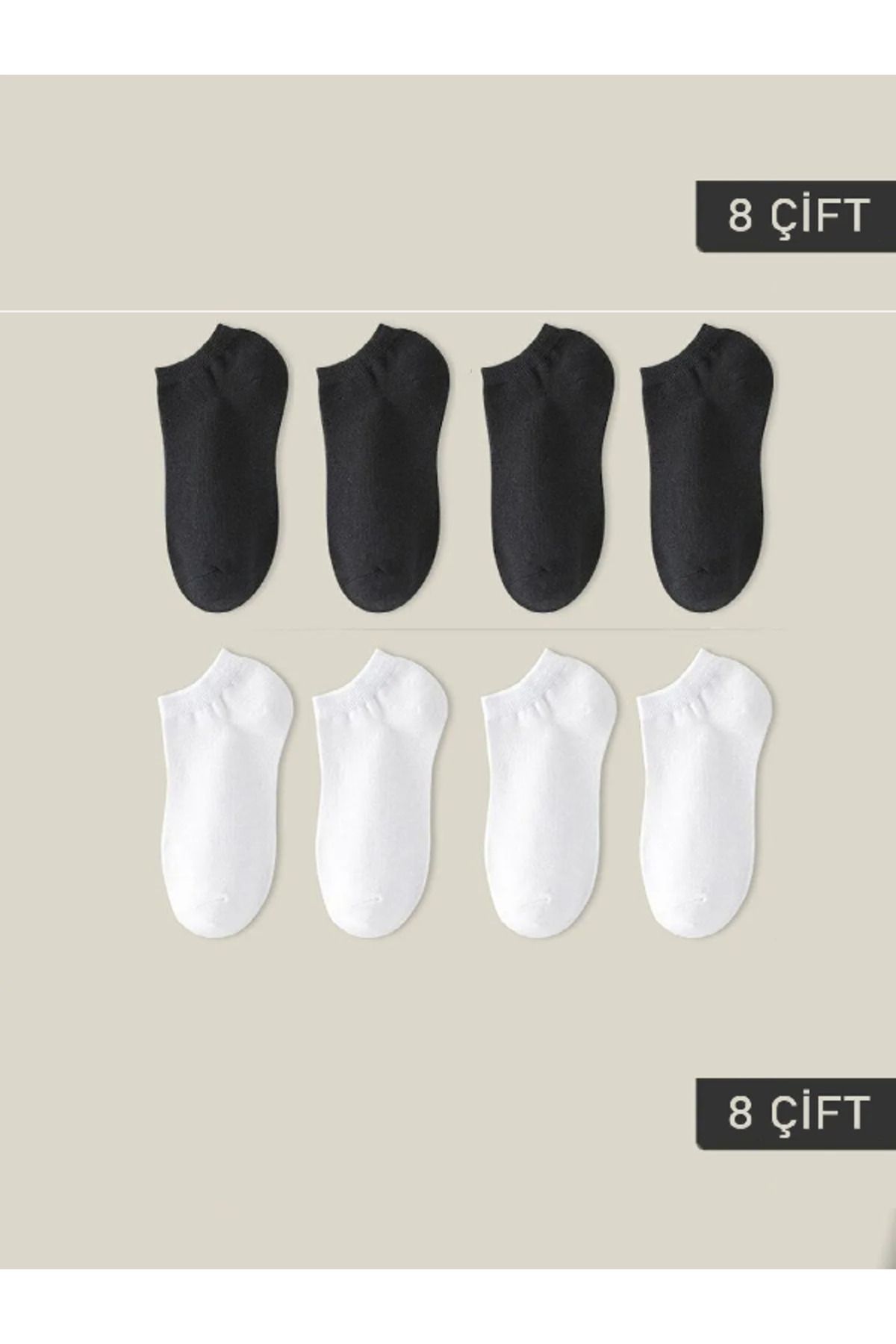 BELİNAY SOCKS Unisex Patik Çorap 8 Çift