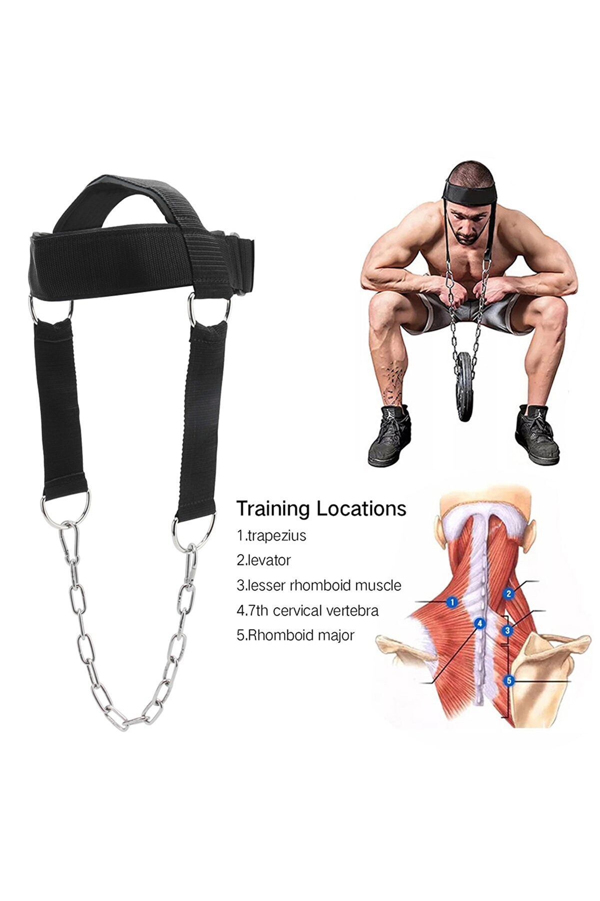 SerenityHaven Egzersiz Ağırlık Çalışma Fitnes Baş Boyun Geliştirici Ağırlık Ense Egzersiz Kemeri Kayış Kemer