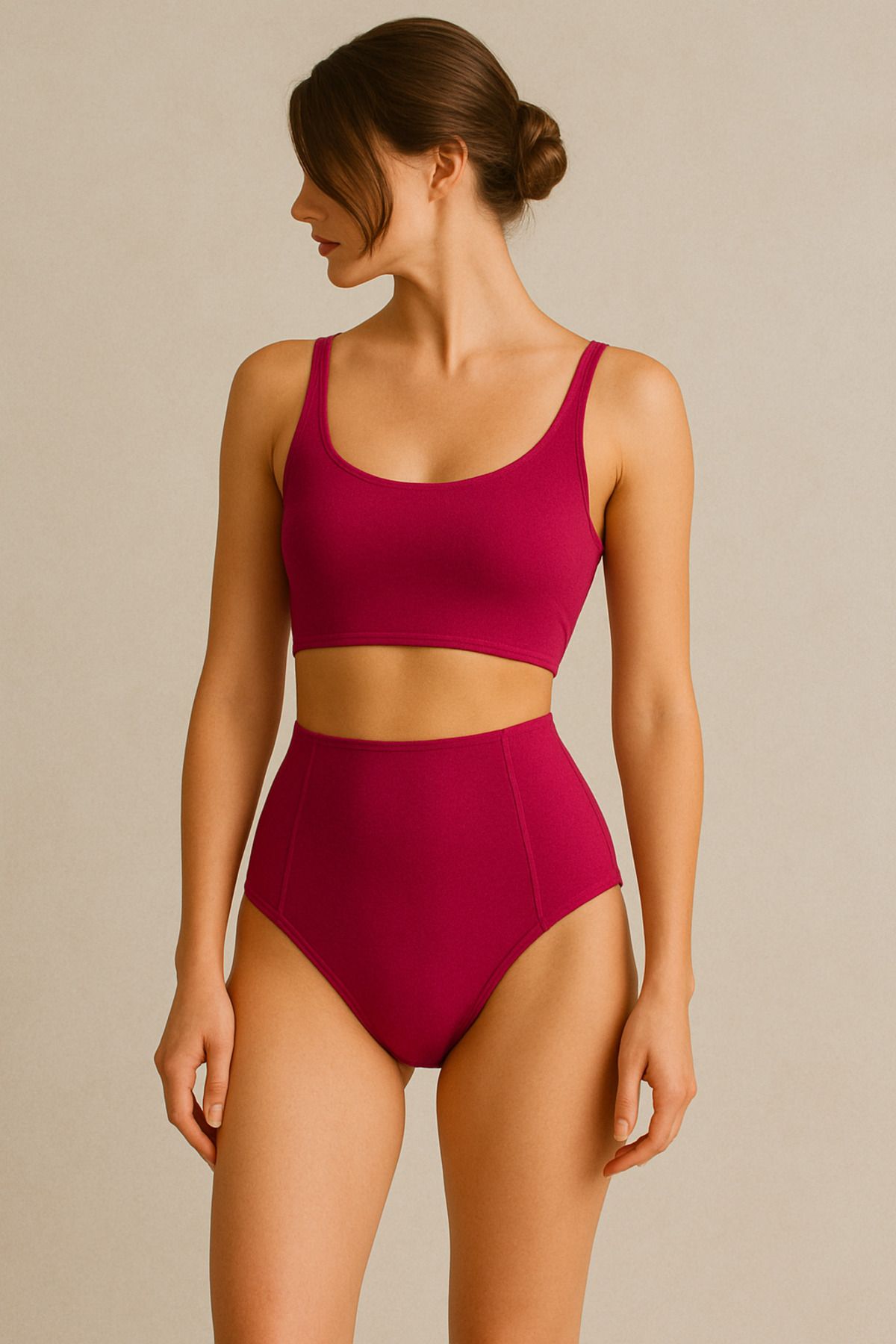 BRNCY Fuşya SculptFit Yüksek Bel & Toparlayıcı & Şekillendirici Bikini Altı