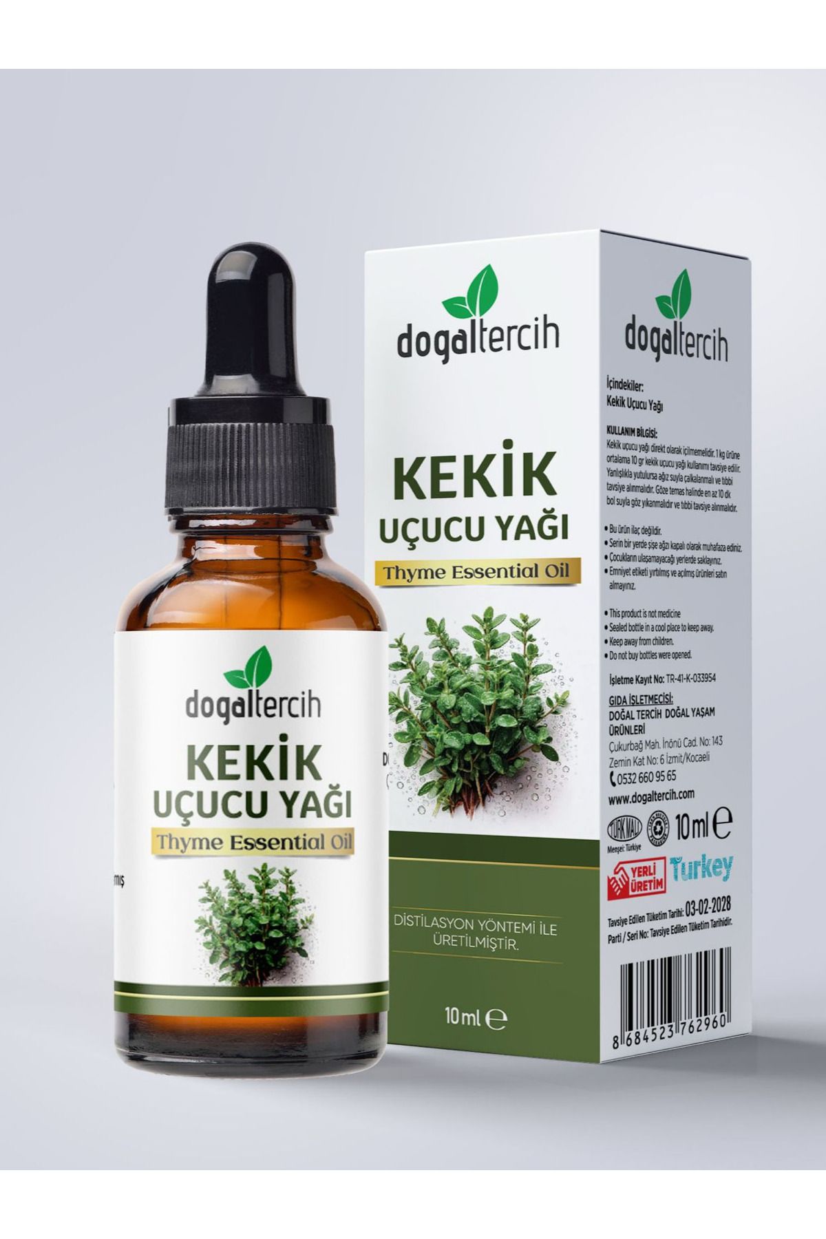 Doğal Tercih Kekik Uçucu Yağı 10 ML , Seyreltilmemiş Saf %100 Doğal Kekik Yağı