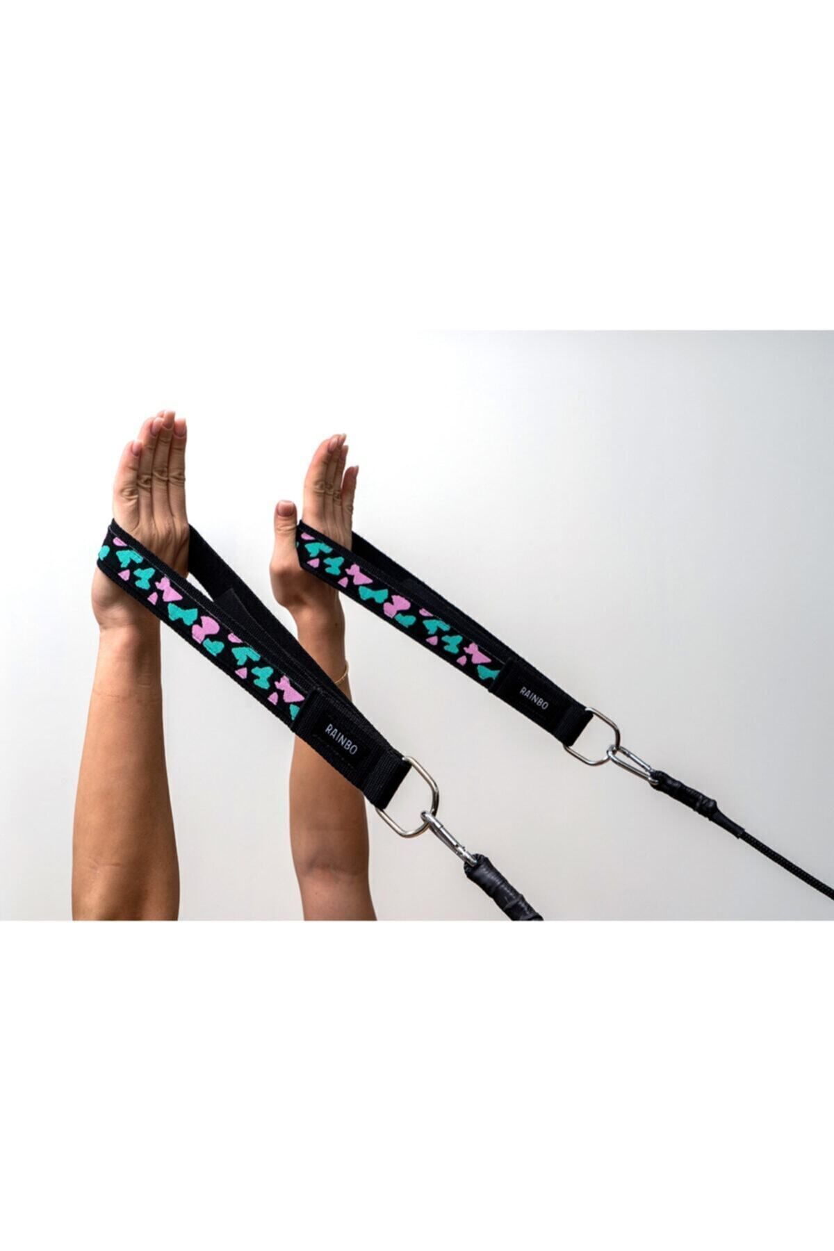 SerenityHaven Reformer Pilates Için Desenli Double Straps Ikili Elcik Metal Halkalı Model