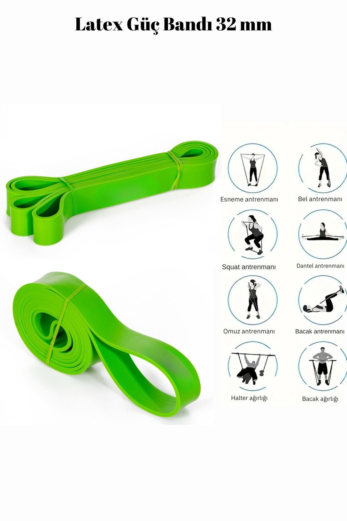 SerenityHaven Latex Güç Bandı Direnç Lastiği Fitness Pilates Kondisyon Bandı