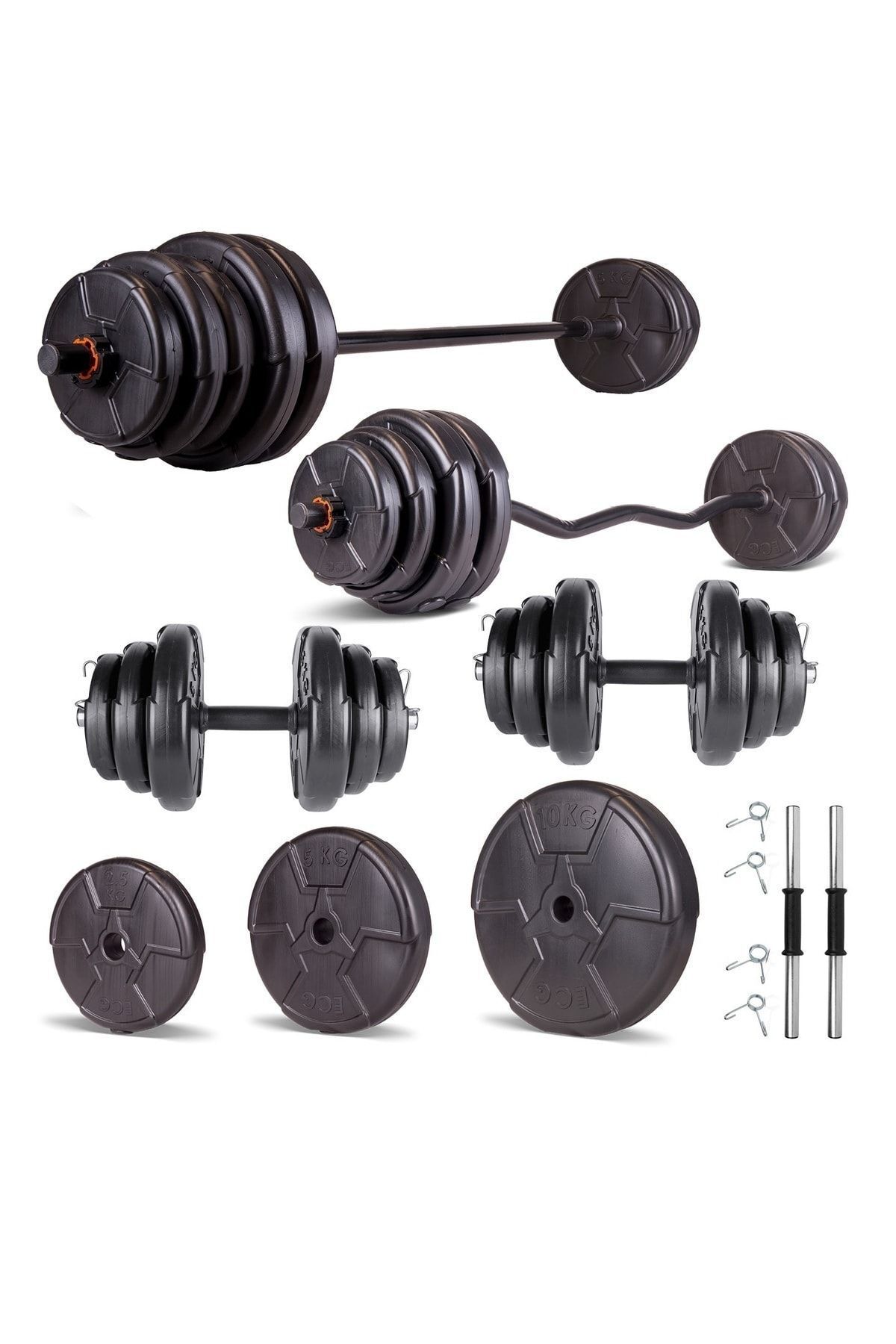 SerenityHaven Ecgspor HERO Serisi 78 KG Z BAR Dambıl Seti ve Fitness Ağırlık Seti