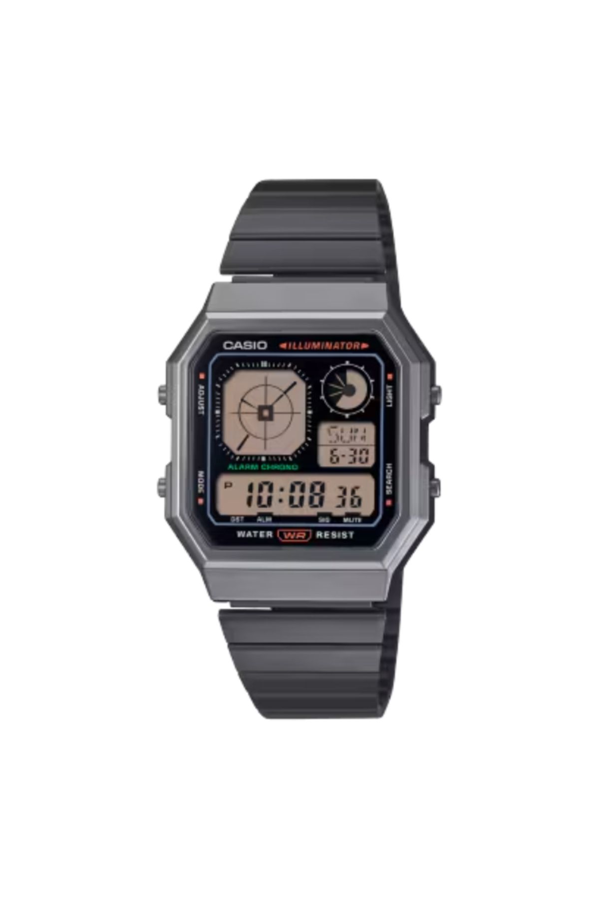 Casio-CASIO Men's Digital Black Dial Watch - A130WEGG-1ADF 1