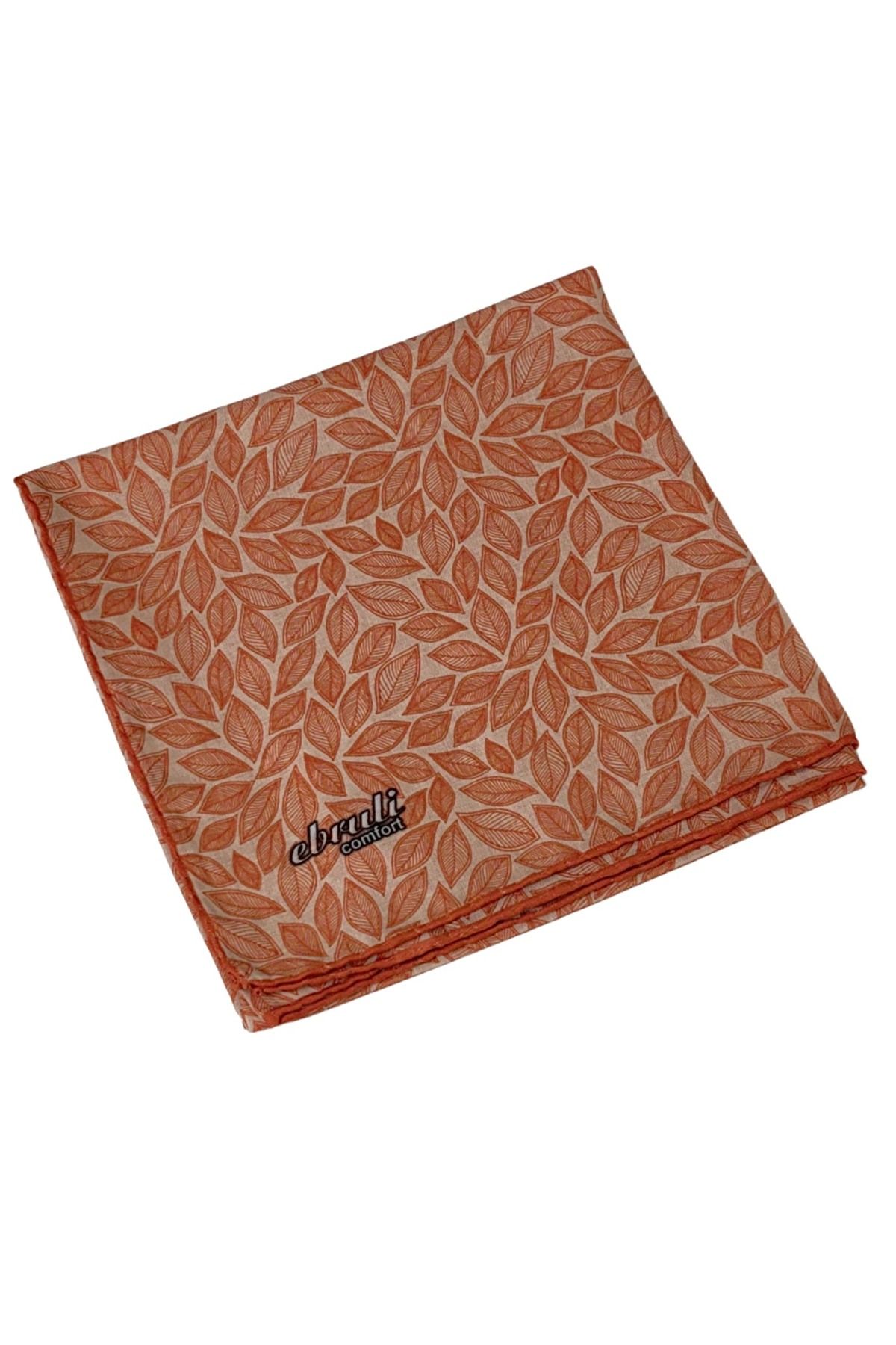 mim eşarp Ebruli Prime Pamuk Comfort Desenli Eşarp 90x90 cm - Yaprak Desenli