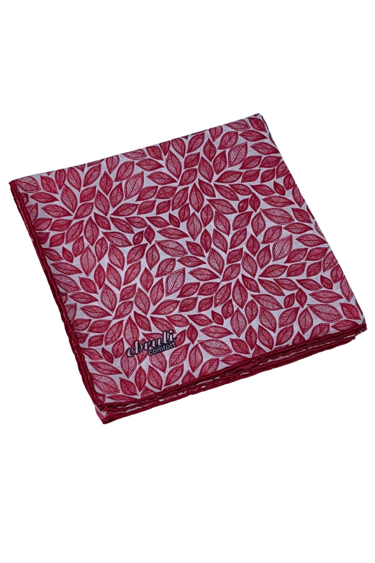 mim eşarp Ebruli Prime Pamuk Comfort Desenli Eşarp 90x90 cm - Yaprak Desenli