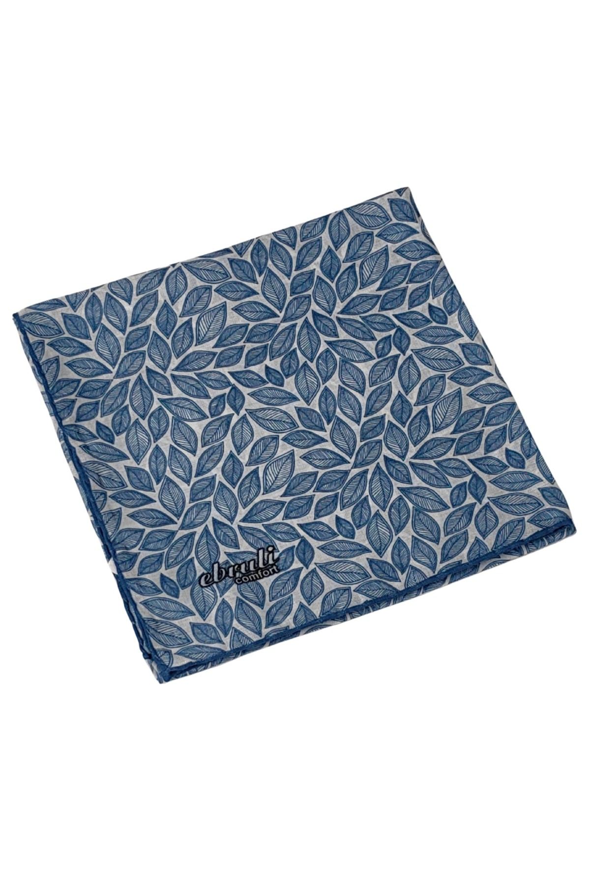 mim eşarp Ebruli Prime Pamuk Comfort Desenli Eşarp 90x90 cm - Yaprak Desenli