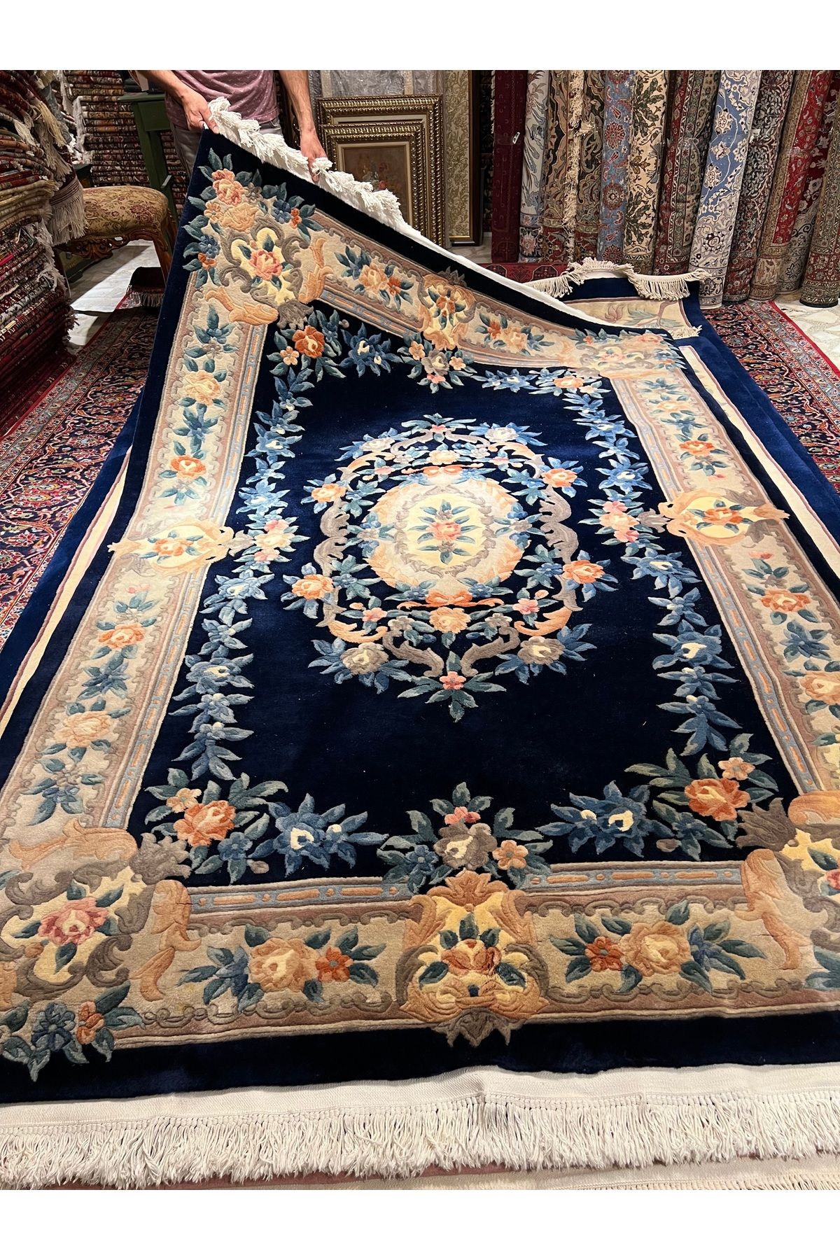 RD RAMAZAN DAĞ EL HALI SANATI El Dokuma Kabartmalı Çin Halısı Birinci Sınıf Kalite Ebat 250x180