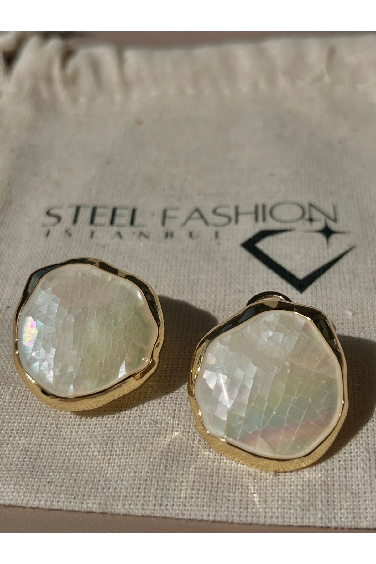 Steel Fashion İstanbul Rodyum Küpe Altın 14k
