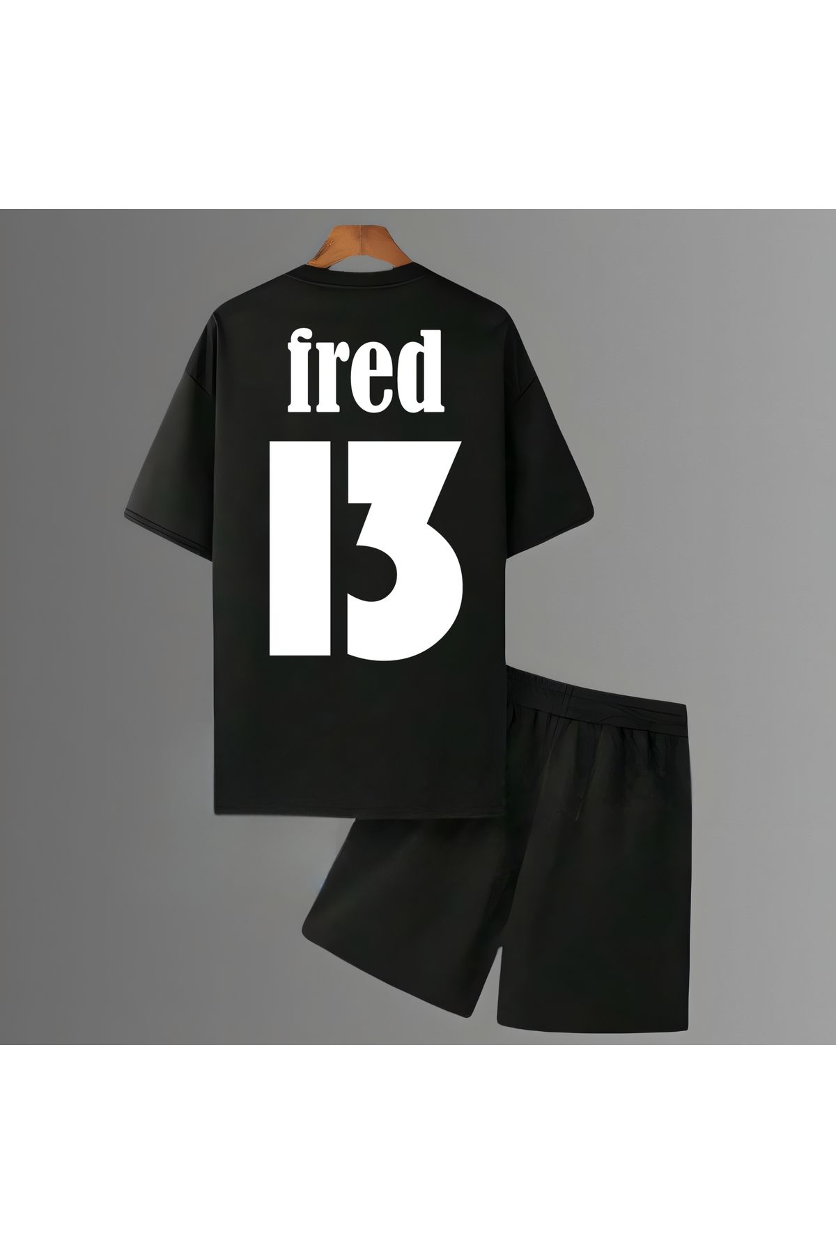 Biy Store Fred sırt forma baskılı unisex kadın erkek kısa kollu tişört t-shirt şort takımı