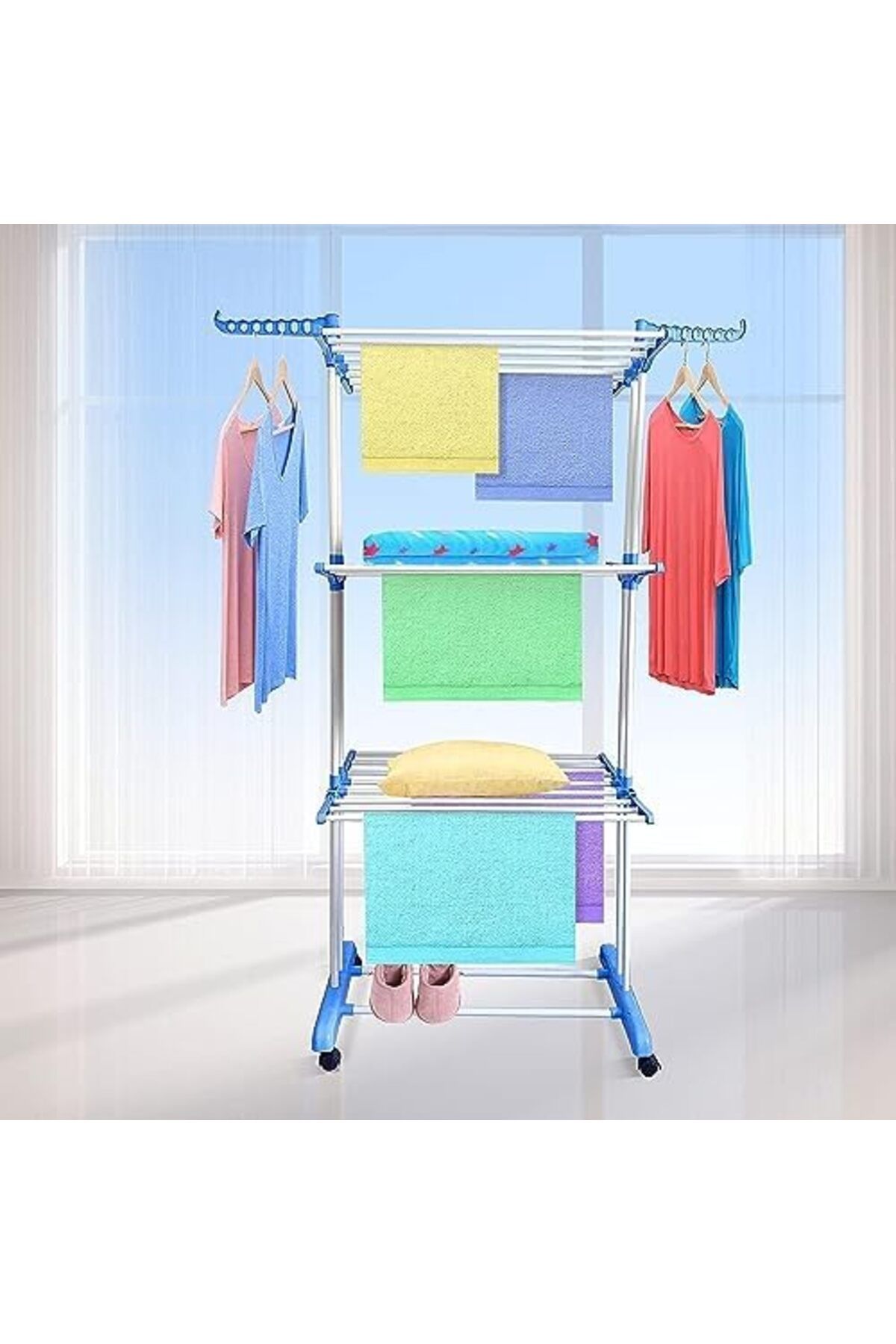 Generic-3 Layers Clothes Drying Rack Folding Clothes Rail Of Clothes Hanger 4