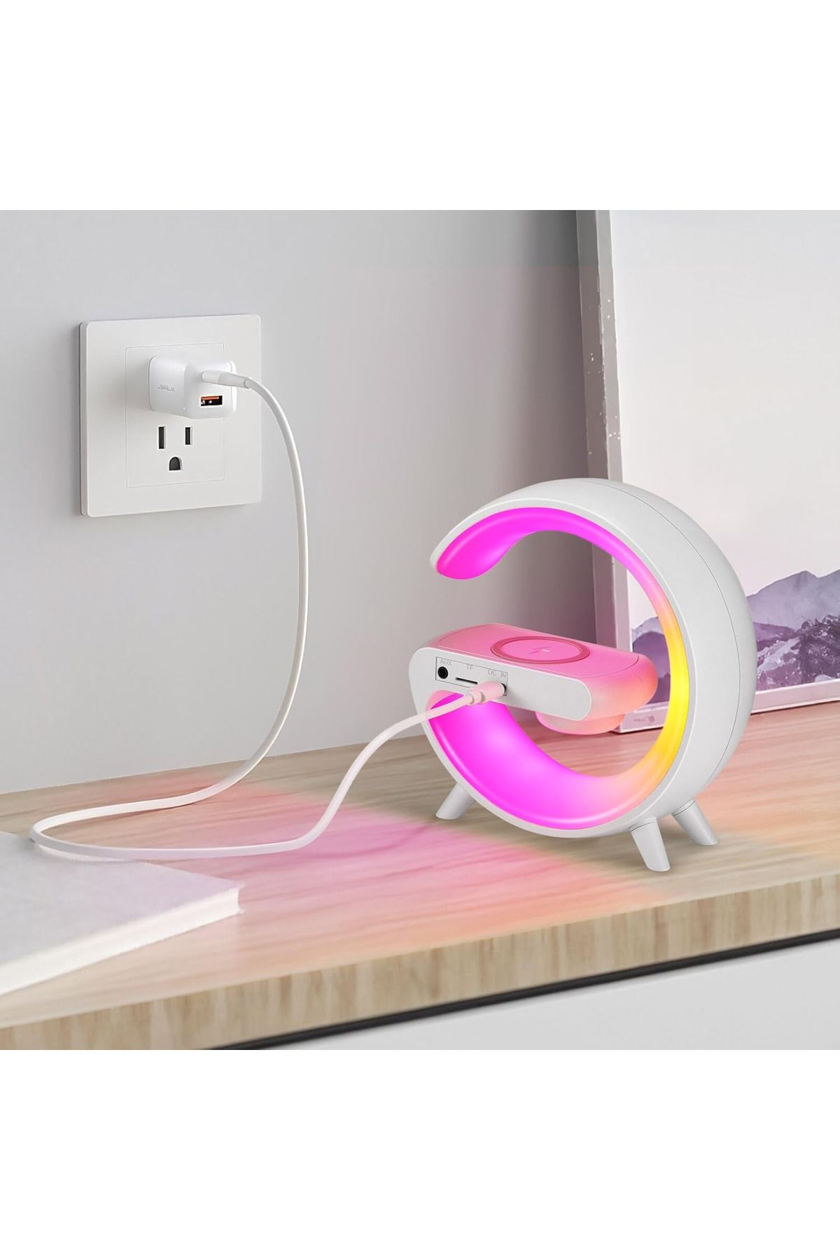 Primo Plus-Wireless Charger Atmosphere Lamp, Intelligent LED Table Bluetooth Speaker, App Control 4