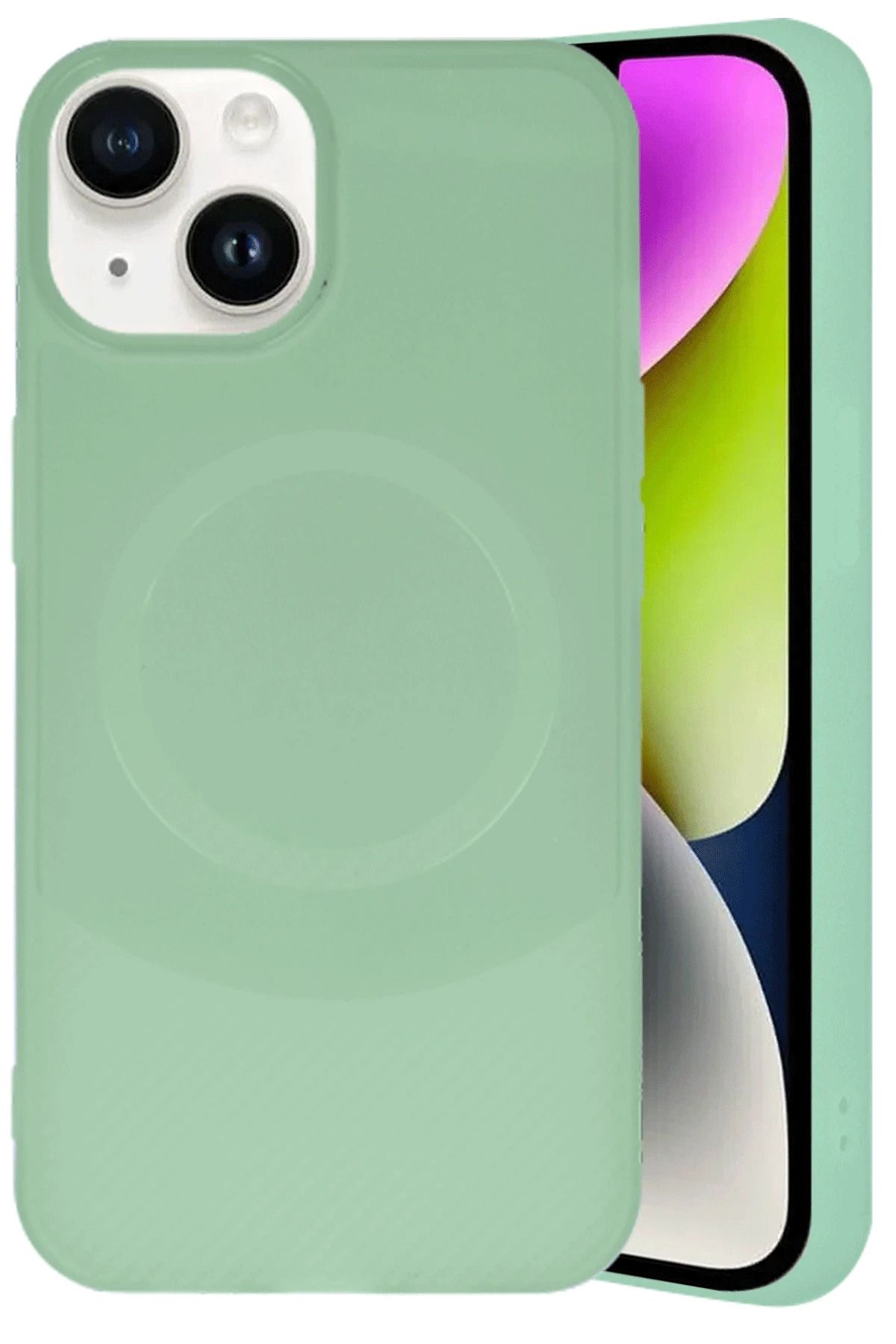 NewFace iPhone 14 Kılıf Maya Karbon Kapak - Su Yeşili MRAYD