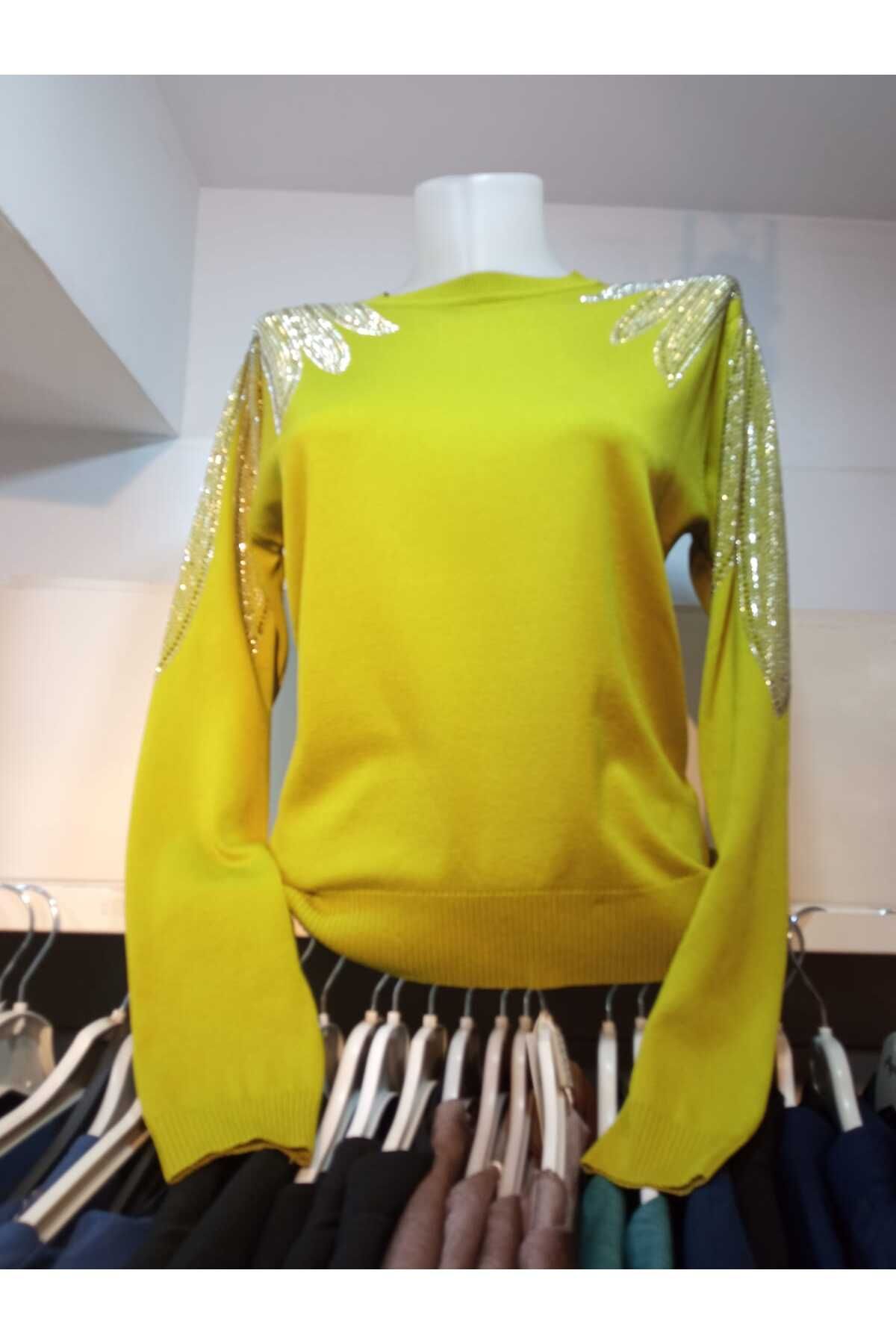 MODA Omuz Taşlı Triko Bluz