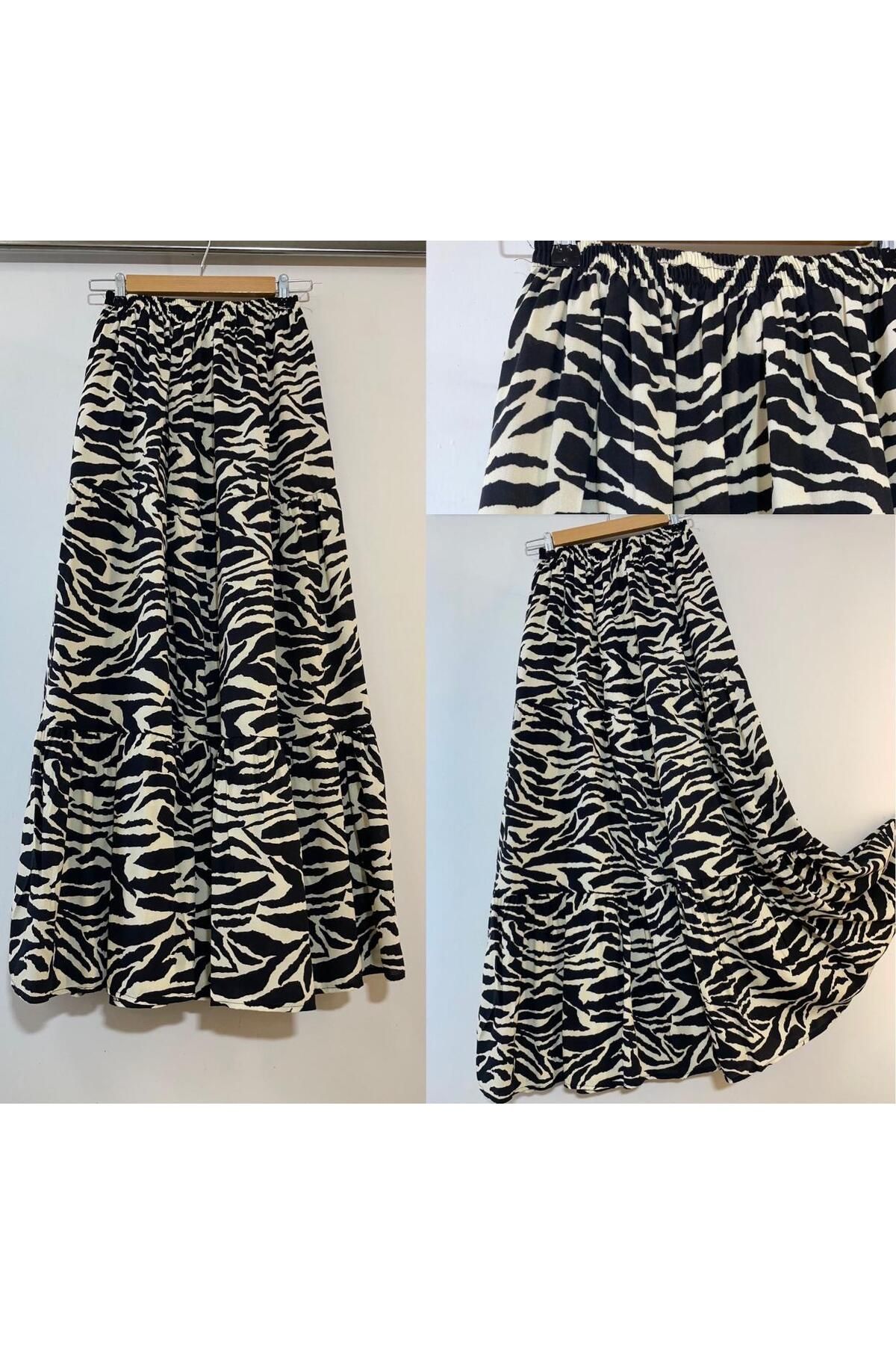MODA Leopar Desenli Viskon Etek
