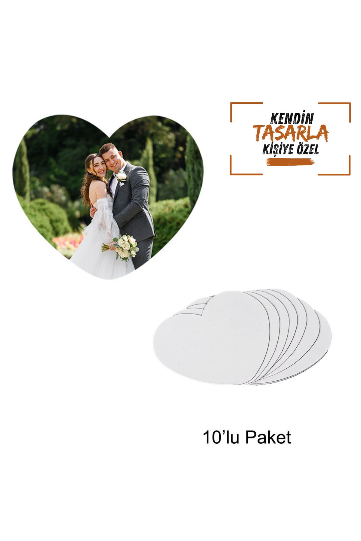 Gülefli Kızı Kişiye Özel Fotoğraflı Yazılı Kalp Şeklinde Magnet Foto Magnet (10 Adet) Kalpli Foto Magnet