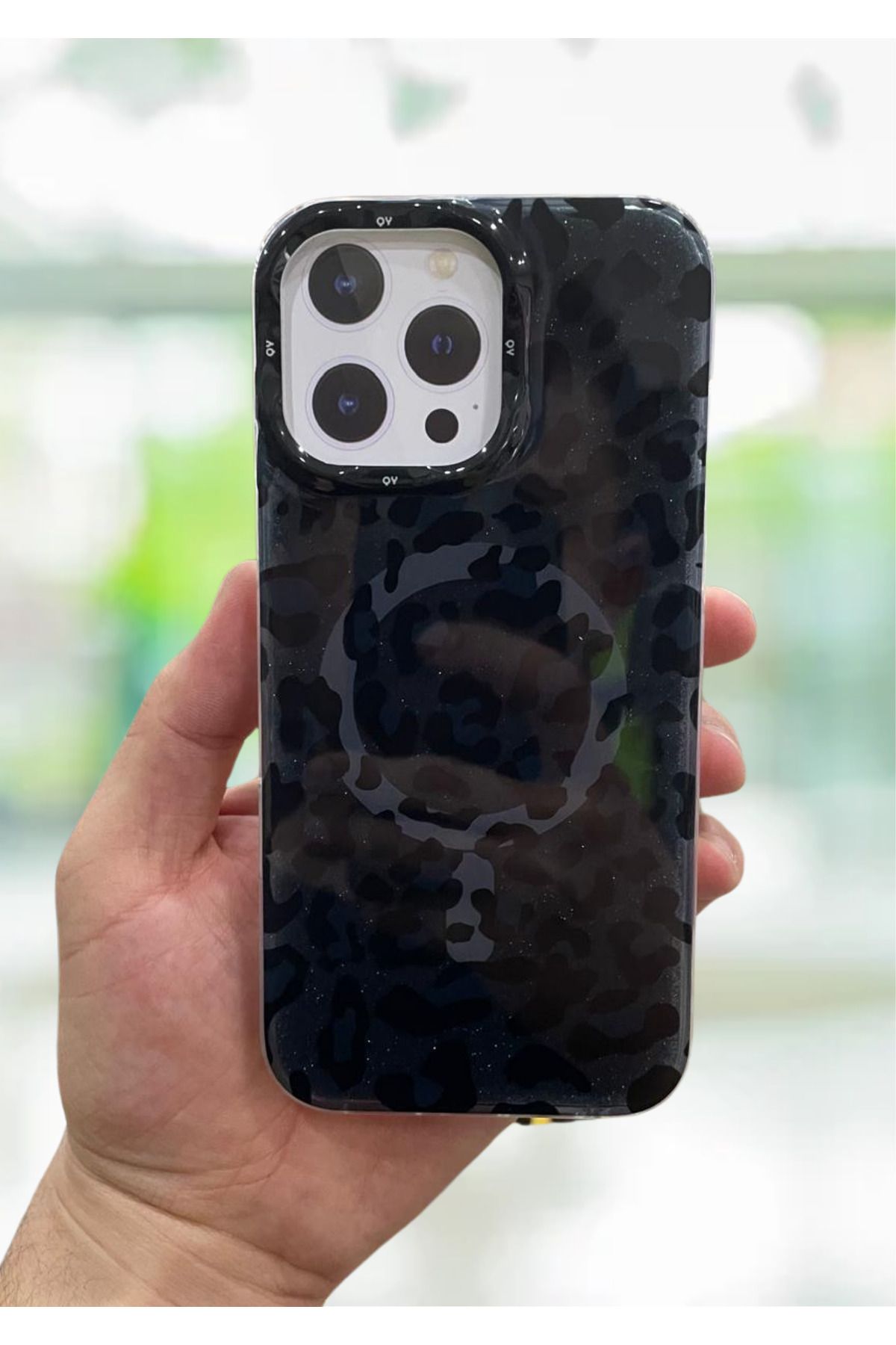 NEXE İPHONE 16 PRO MAX KILIF LEOPAR DESEN RENKLİ MAGSAFE ŞARJ DESTEKLİ LÜX PREMİUM KAPAK