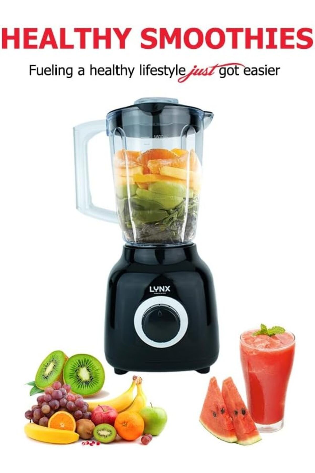 LYNX-2-in-1 Blender from Lynx, 400W, 1.6L Electric High-Speed Juice and Shake Blender 4