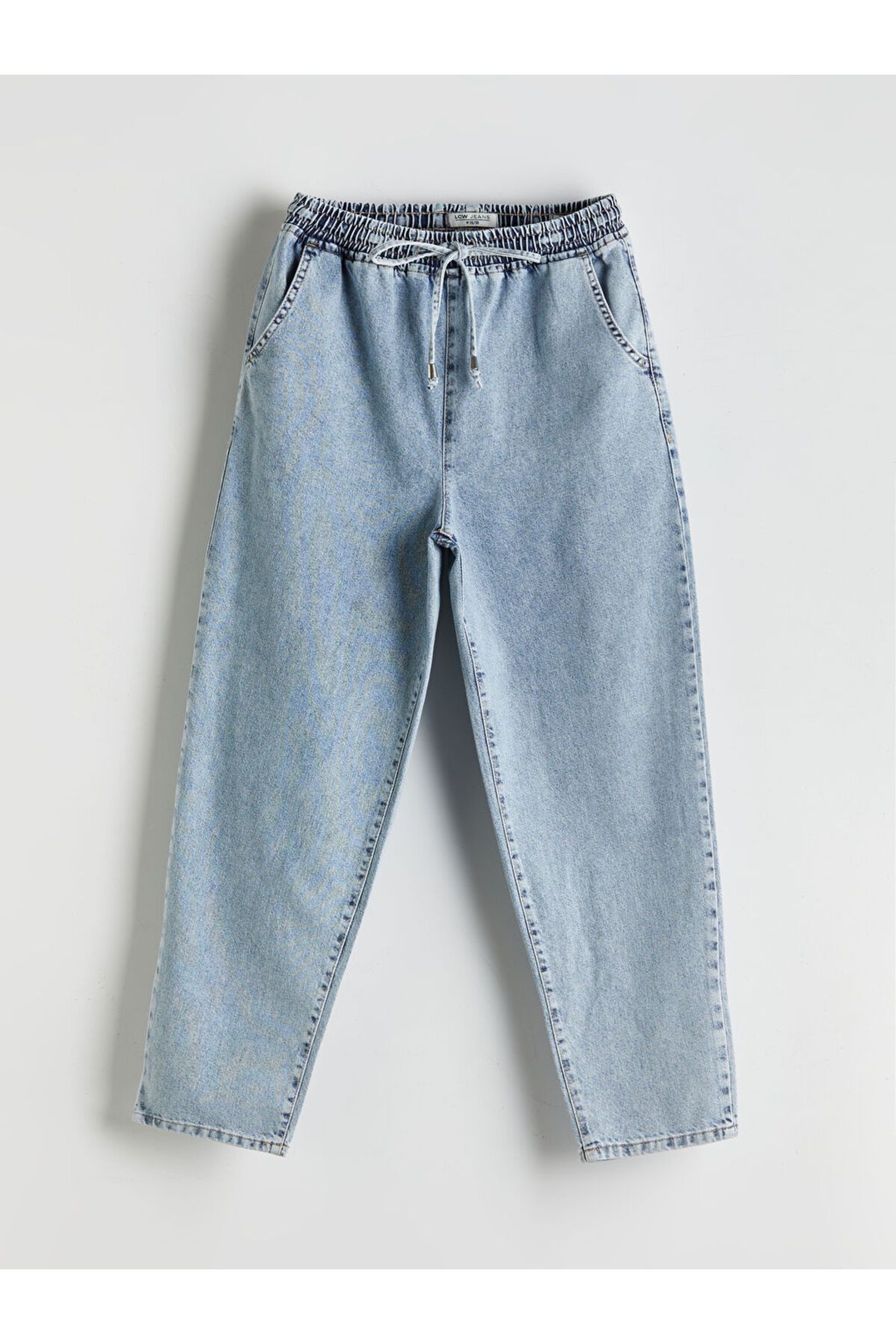 LC Waikiki LCW Jeans Indigo Beli Lastikli Balloon Fit Kadın Jean Pantolon S5GN63Z8NVY25