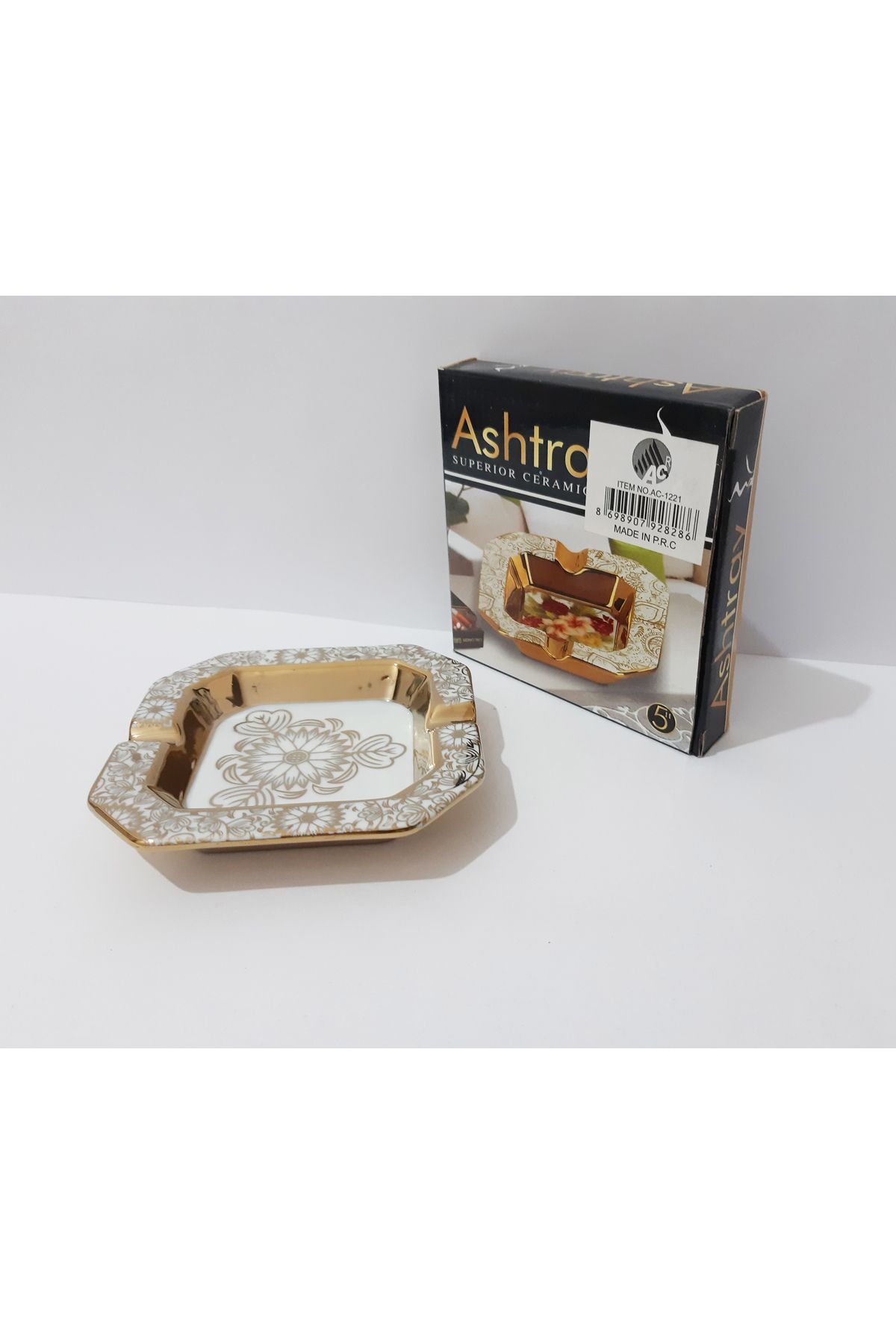 renkli çiçekler-Τασάκι 12,5x12,5 CM Κεραμικό Τασάκι με σχέδιο 7