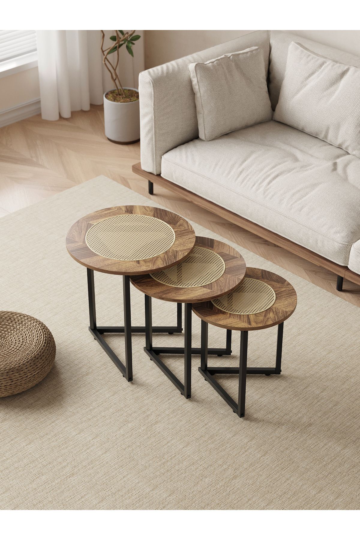 Un-Set of 3 coffee tables with a luxurious design and a natural touch that fits every corner 5