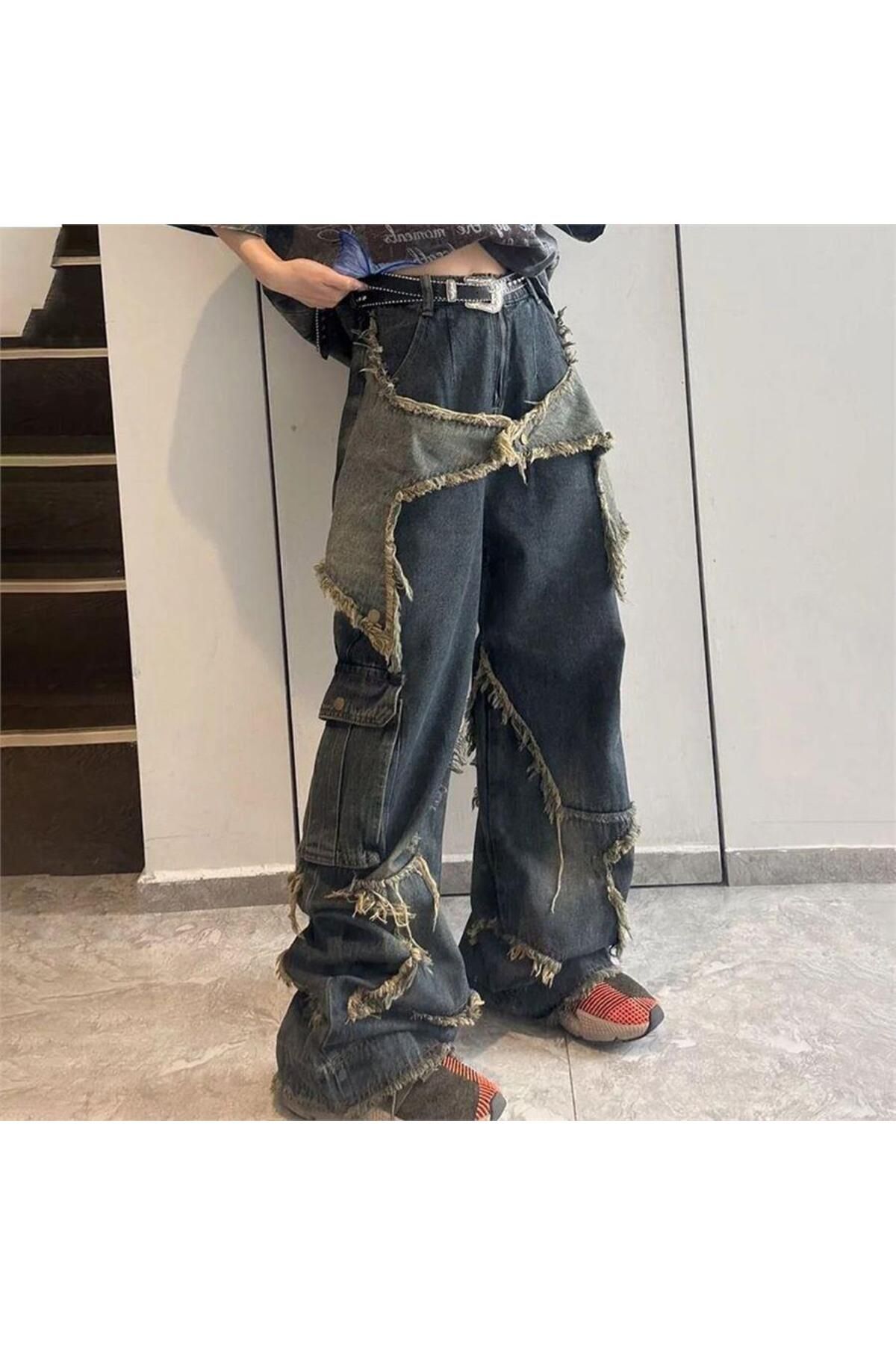Pop Giyim Stretwear Big Star Kargo Cepli Baggy Kot Pantolon