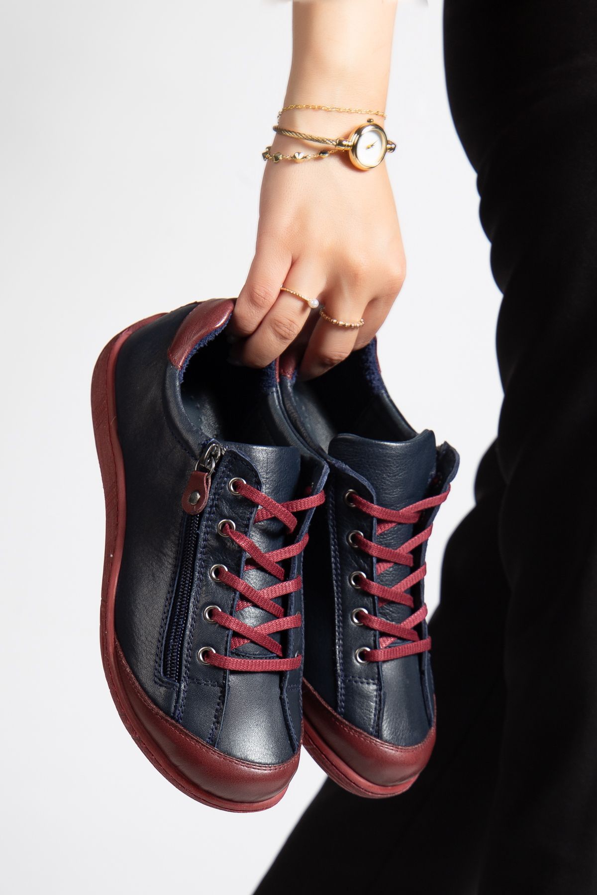 CANİLH Hakiki Deri Yumuşak Tabanlı Günlük Sneaker