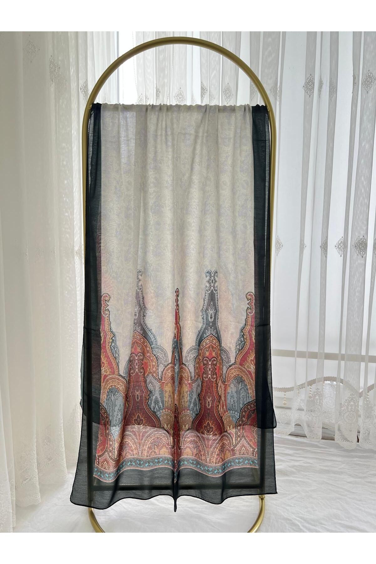 Shawl Passion Retro Desen Pamuk Şal Ekru