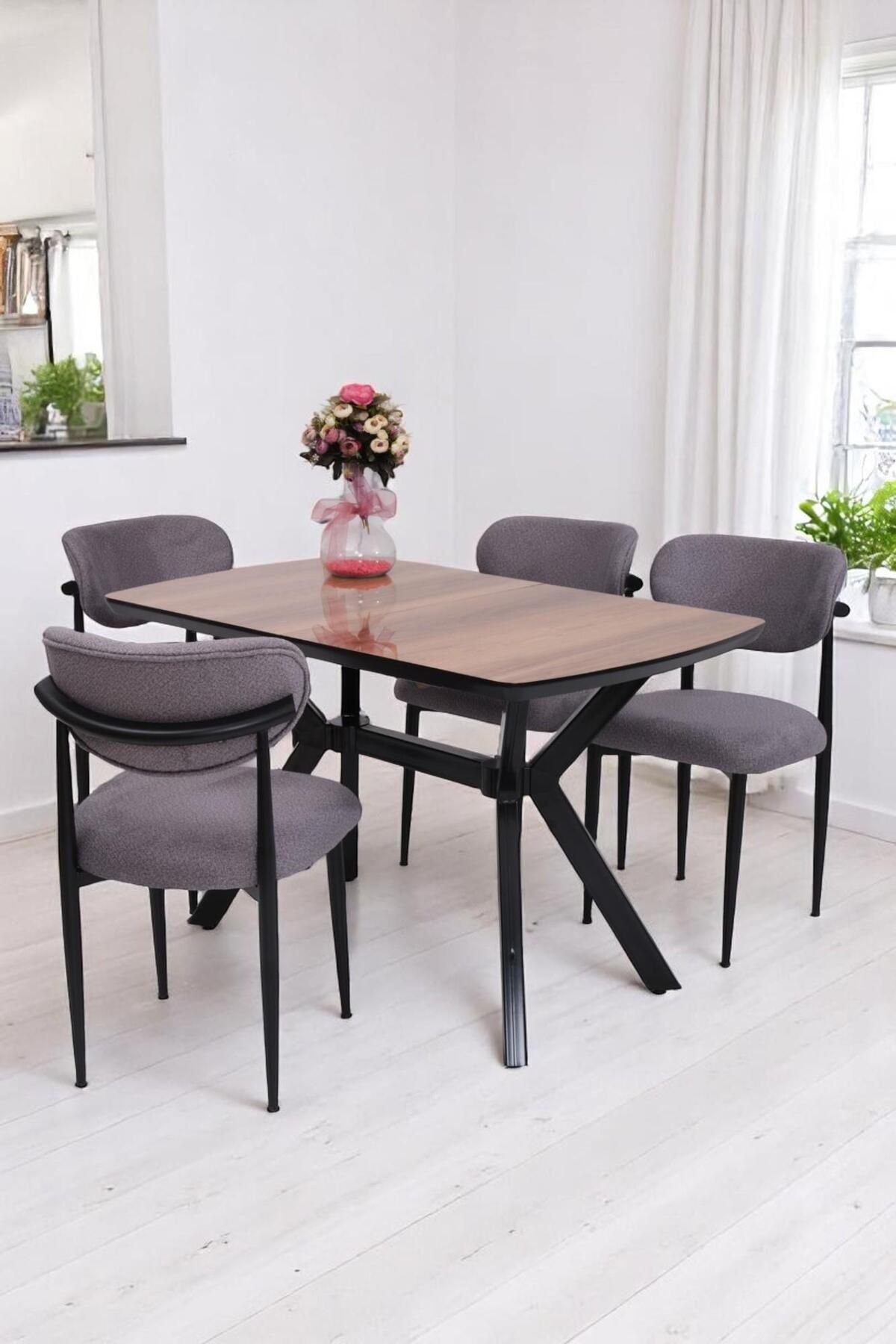 Erezogulları Mobilya Venedik Polo MDF Lak Panel Açılır Mutfak Masa Sandalye Takımı 80*130cm