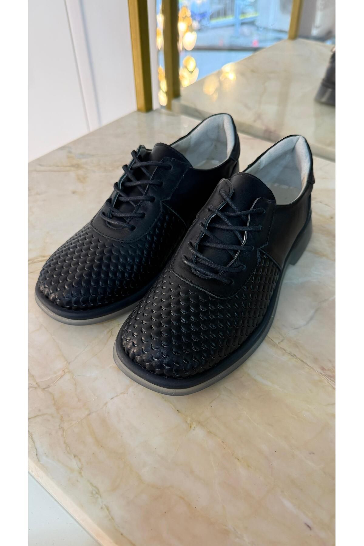 by emine eren emotion shoes Leda Hakiki Deri Casual Ayakkabı
