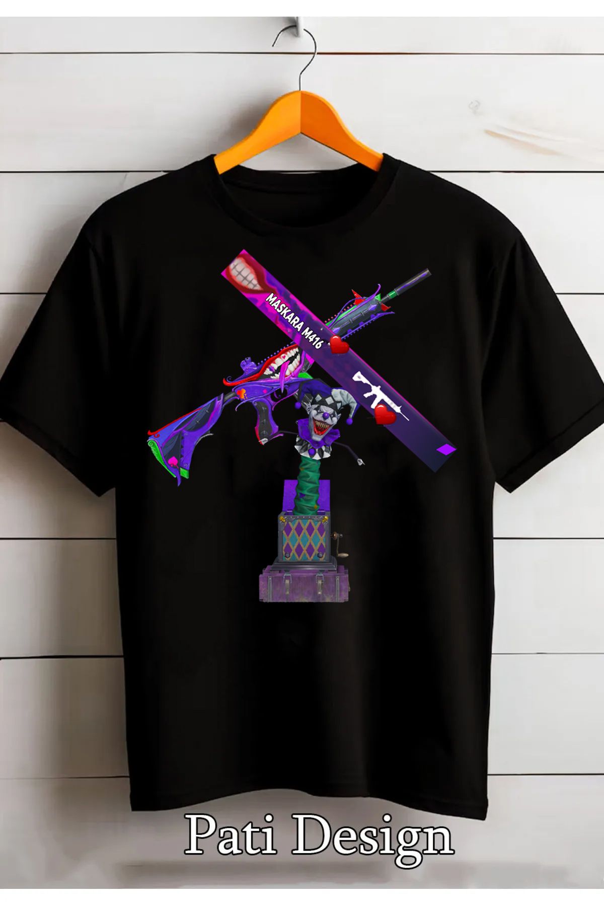 patilli Pupg Mobile Maskara M416 Baskılı Tshirt