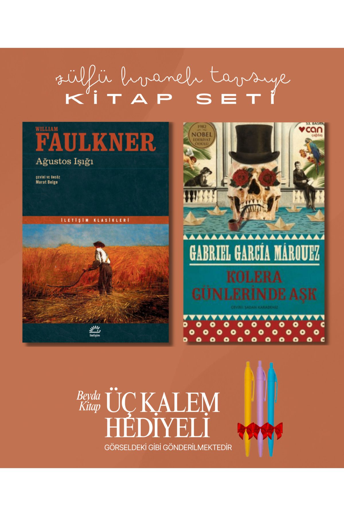 İletişim Yayınları Ağustos Işığı - Kolera Günlerinde Aşk - Zülfü Livaneli Tavsiye - Kitap Seti - Hediyeli