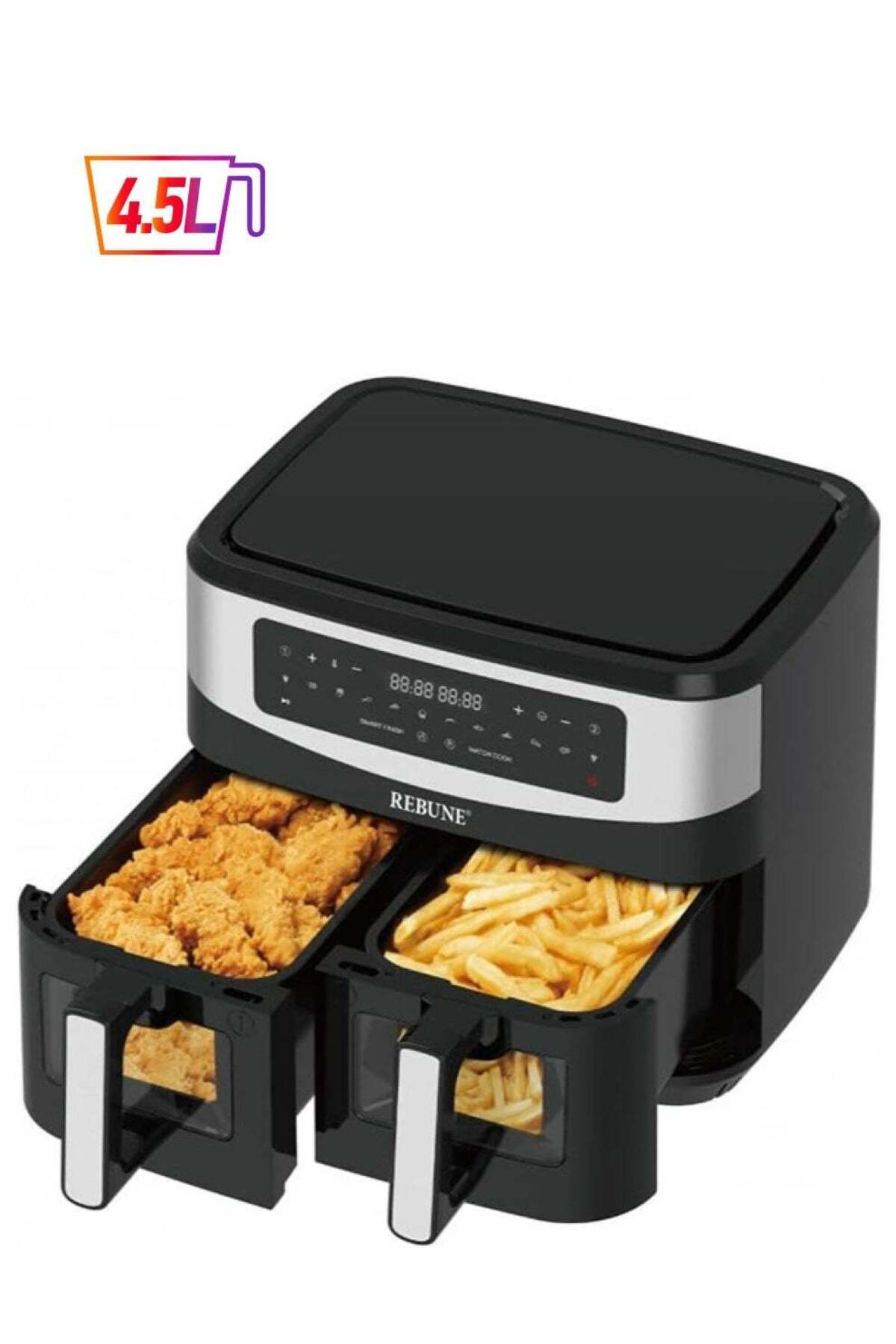 مقلاة هوائية سعة 9 لتر وقوة 1750 واط RE-11-041 باللون الأسود