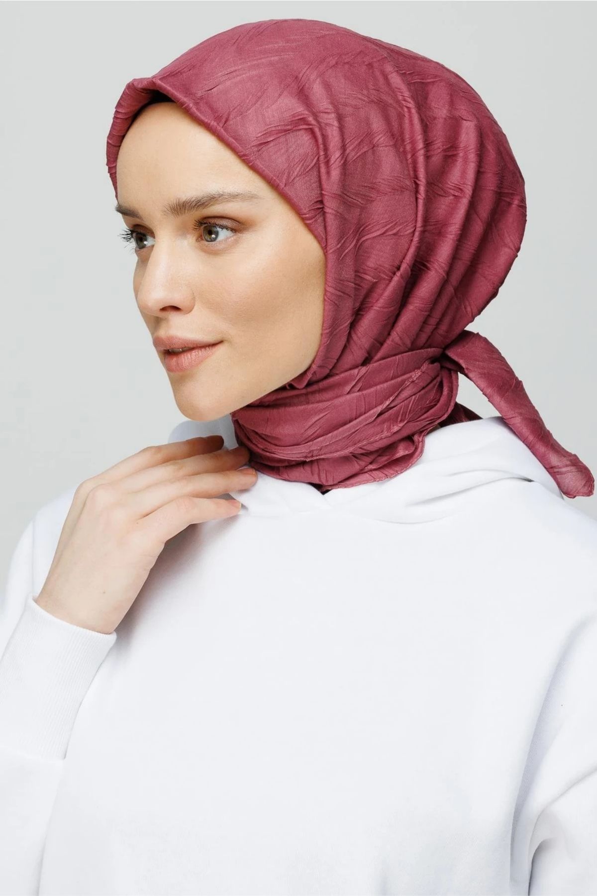 MENESSA Piliseli Bambu Eşarp Gül Kurusu