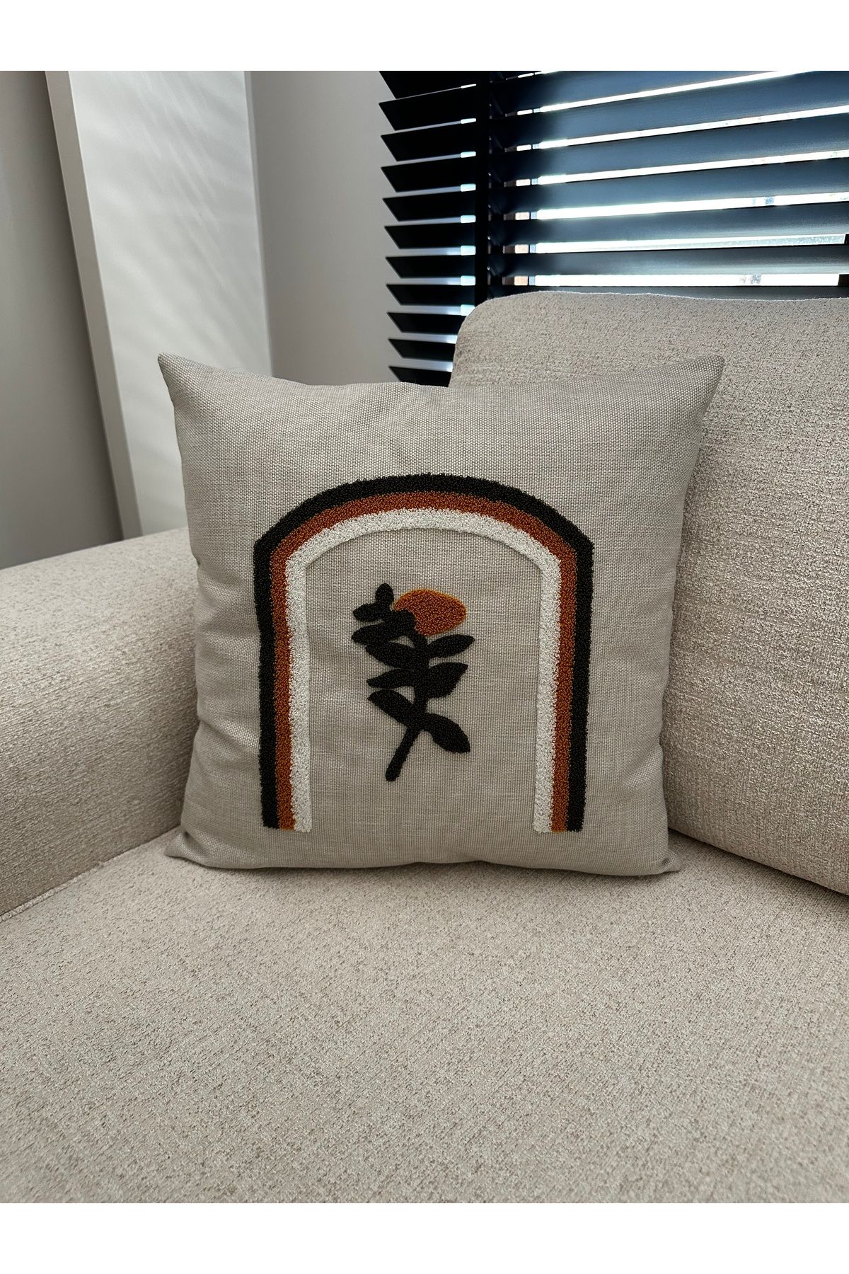 NURHAN HOME COLLECTION 1 Adet Punch Nakışlı Kırlent Kılıfı