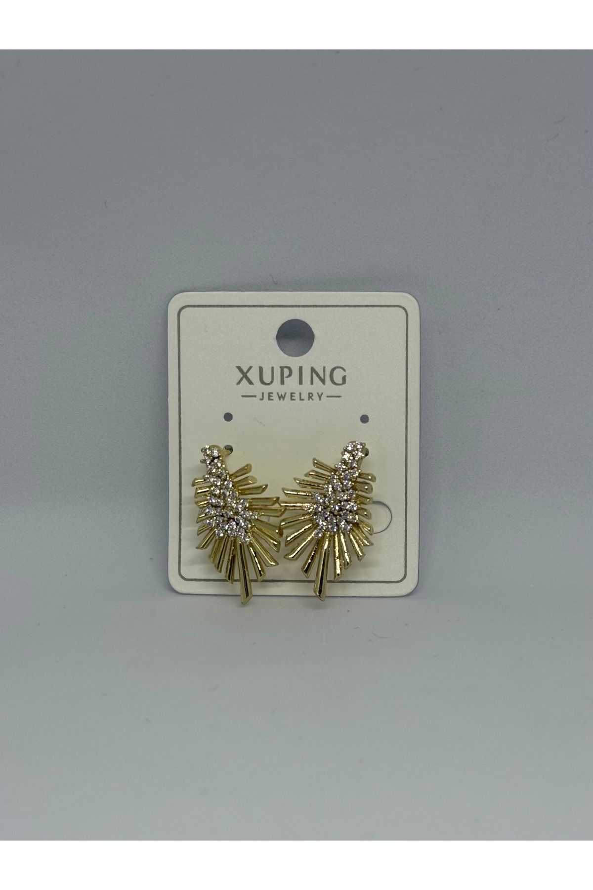 Gulsah's Store Xuping jewelery zirkon taş detaylı gold küpe
