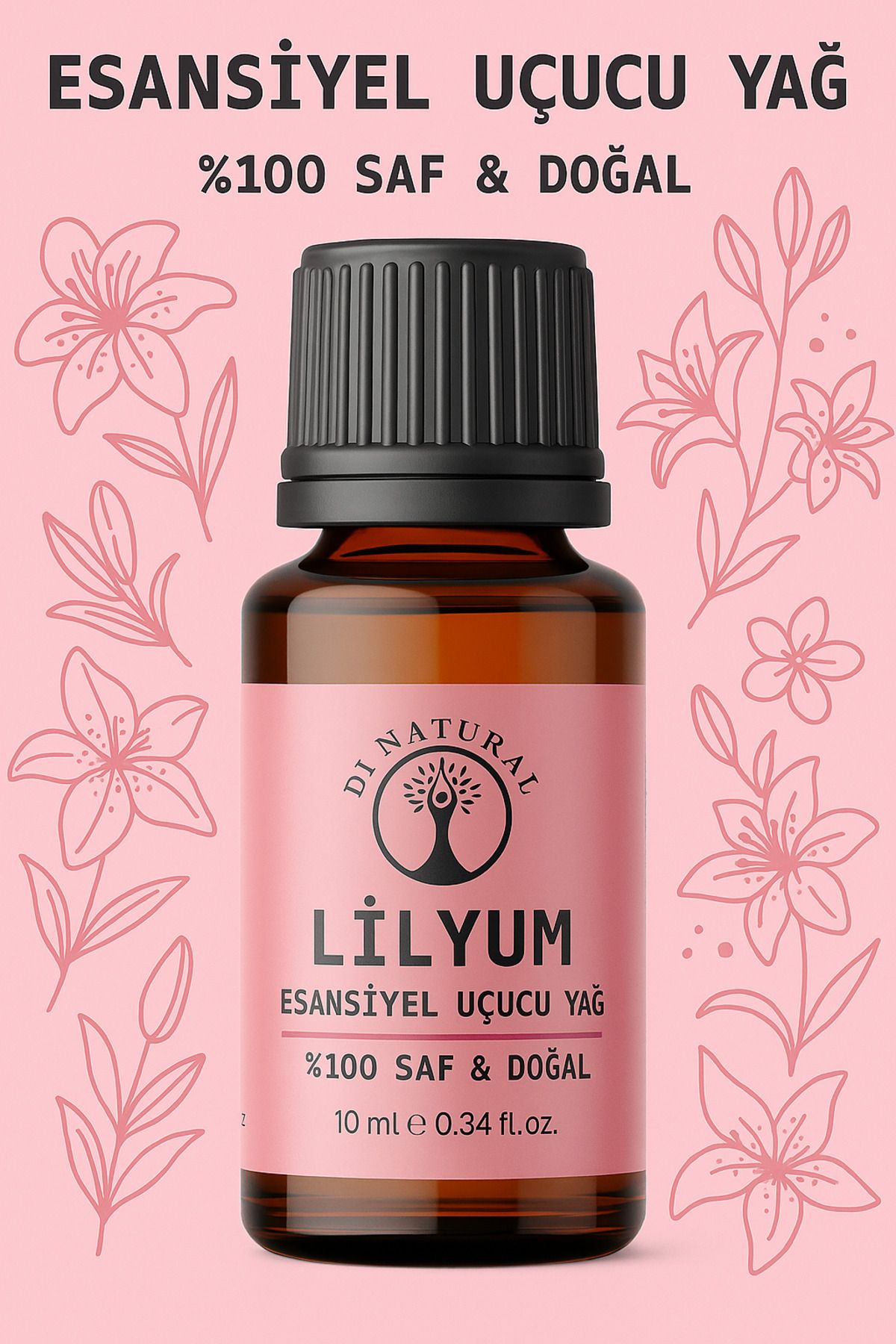 di naturel Lilyum Uçucu Yağ %100 Saf Doğal Esans Buhurdanlık Difüzör Oda Esansı 10 ml