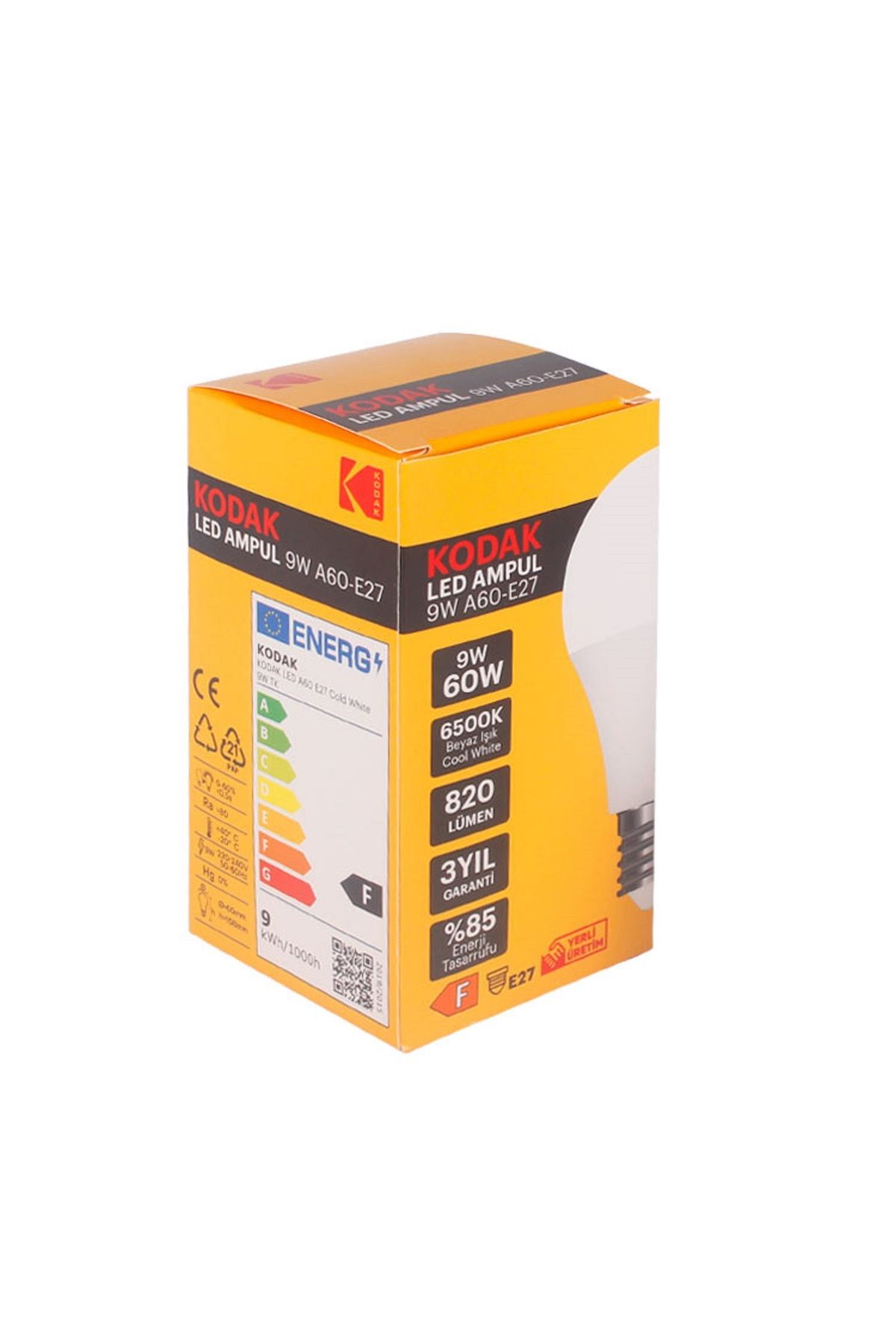 ED Kodak Led Ampul - 9W A60-E27 Beyaz ( 3 Adet )