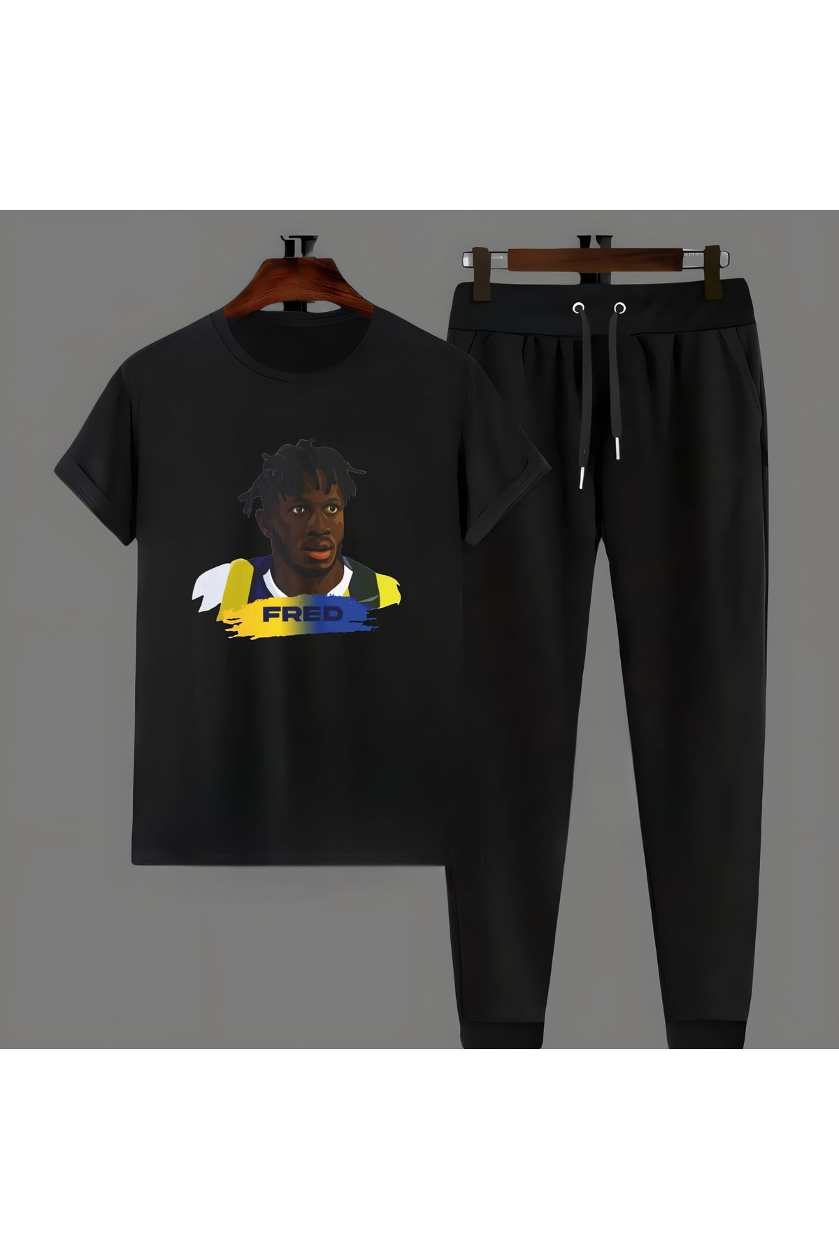 Biy Store Fred fotograf forma baskılı unisex kadın erkek kısa kollu tişört t-shirt eşofman takımı