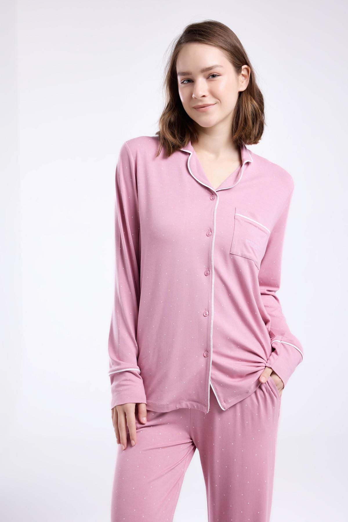 Pierre Cardin Kadın Boydan Düpmeli Pijama Takım