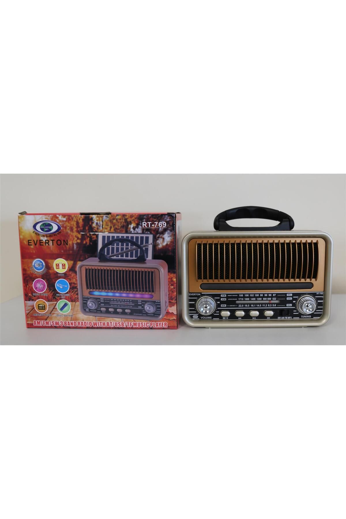 Vobotek Teknoloji Everton Rt-769 Bluetooth Fm-Usb-Tf-Aux Şarjlı Nostaljik Radyo